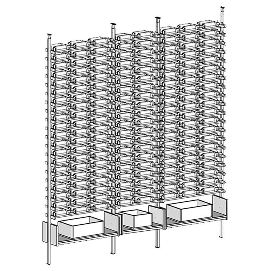 Premier Cru Wine Racks Premier Cru Modern - VinoCase - Triple Double Triple (109 1/2" Wide) - 3 Bottles Deep