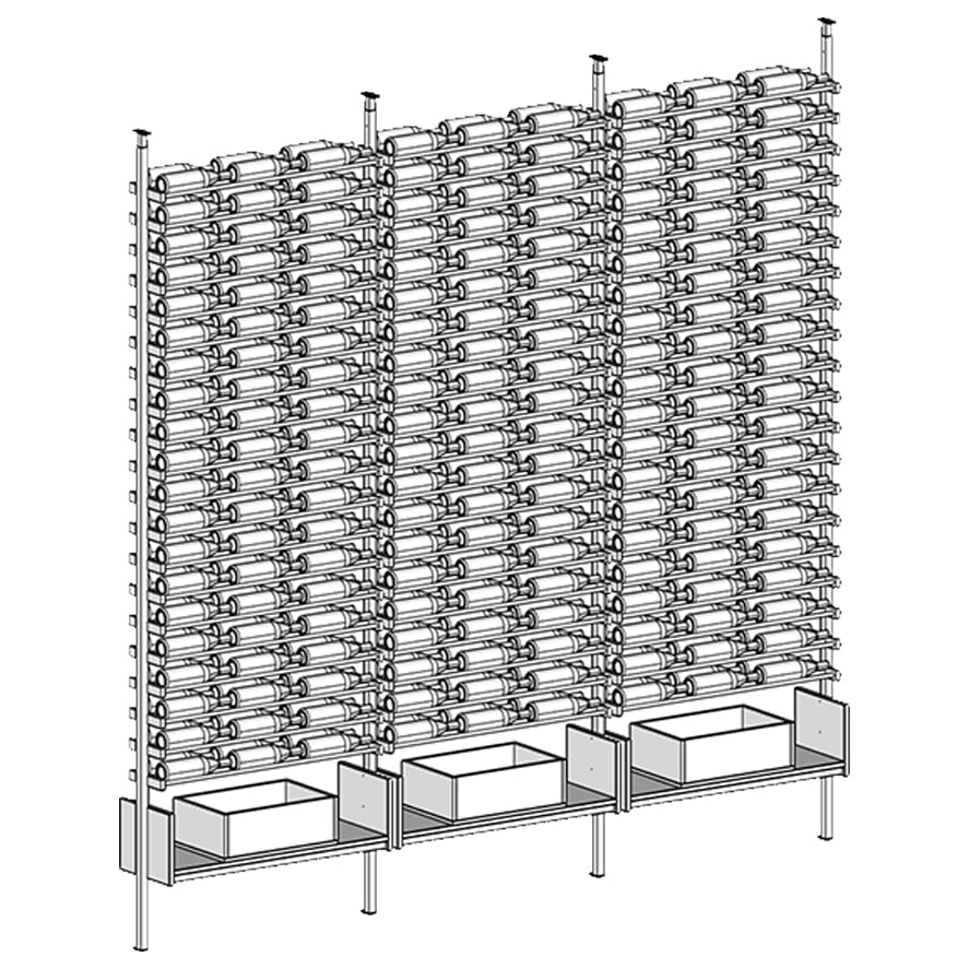 Premier Cru Wine Racks Premier Cru Modern - VinoCase - Triple Triple Triple (121 1/4" Wide) - 2 Bottles Deep