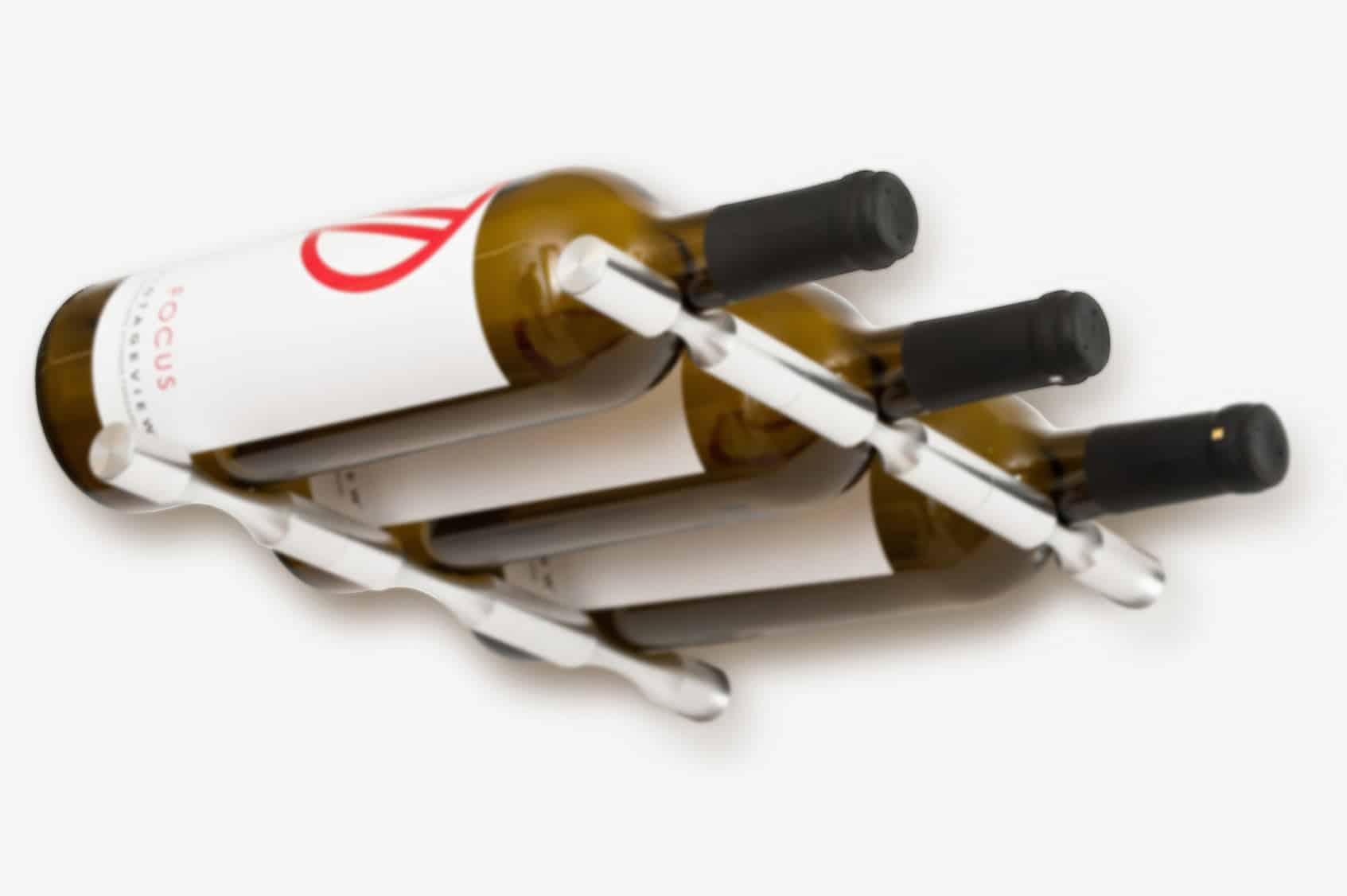 VintageView Vino Pins 3 (wall mounted metal wine rack peg) Milled Aluminum Drywall (includes Collars)