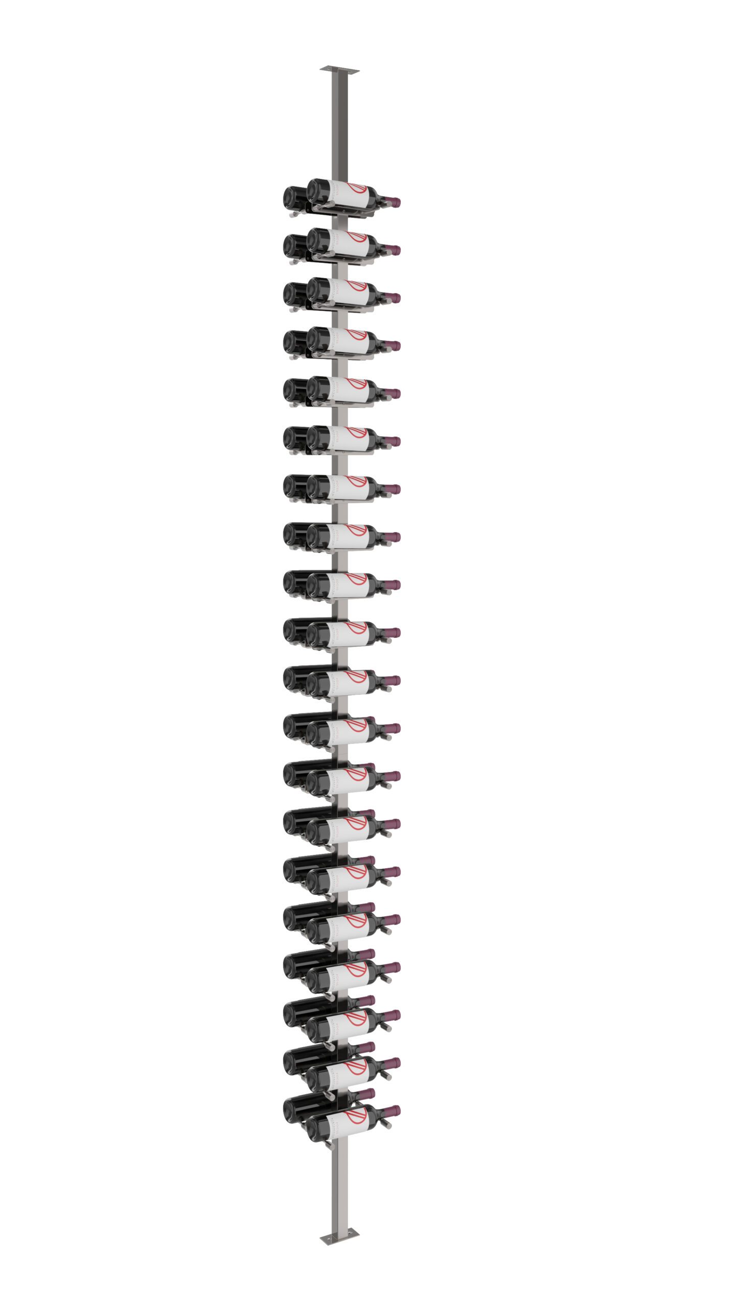 VintageView Vino Pins Double Sided Post Kit 10 (floor-to-ceiling wine rack system) Gun Metal 40 Bottles (Single, Single)