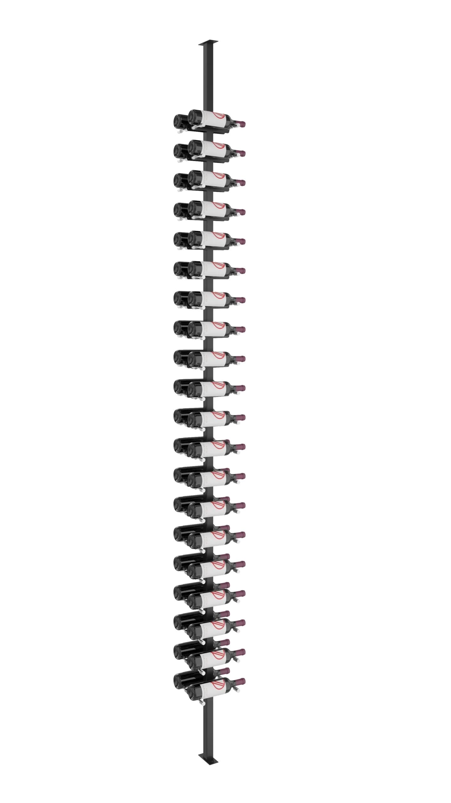 VintageView Vino Pins Double Sided Post Kit 10 (floor-to-ceiling wine rack system) Matte Black Aluminum 40 Bottles (Single, Single)
