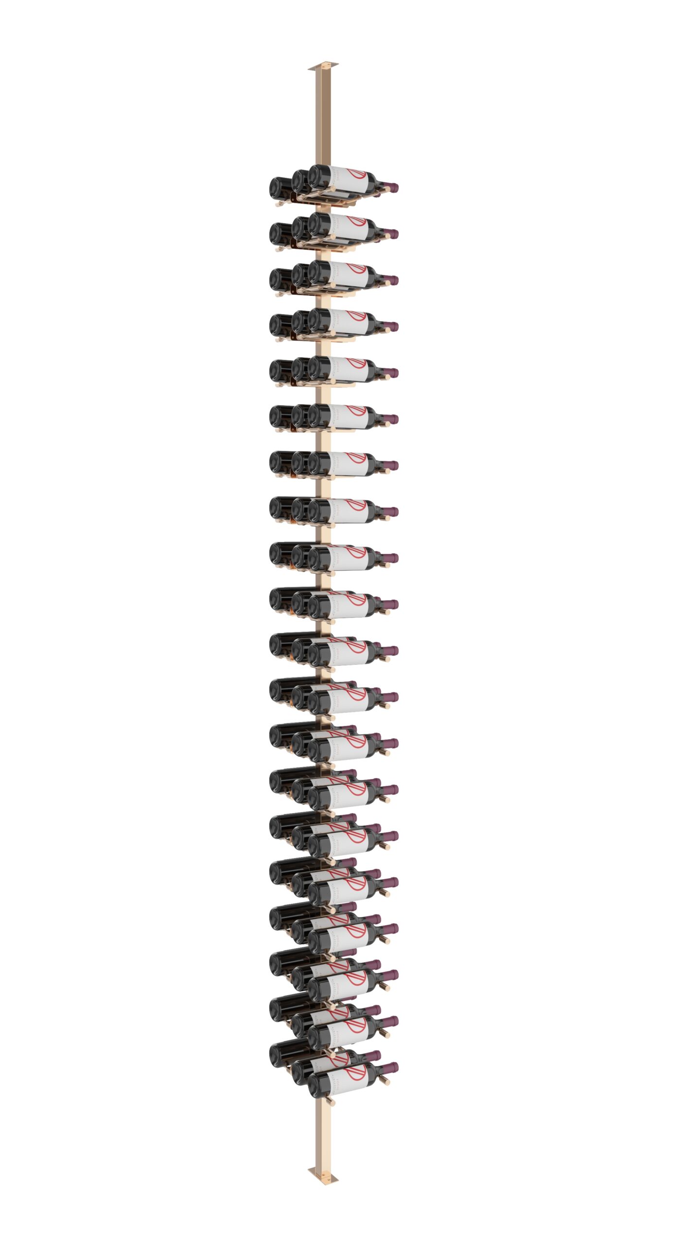 VintageView Vino Pins Double Sided Post Kit 10 (floor-to-ceiling wine rack system) Golden Bronze 60 Bottles (Single, Double)
