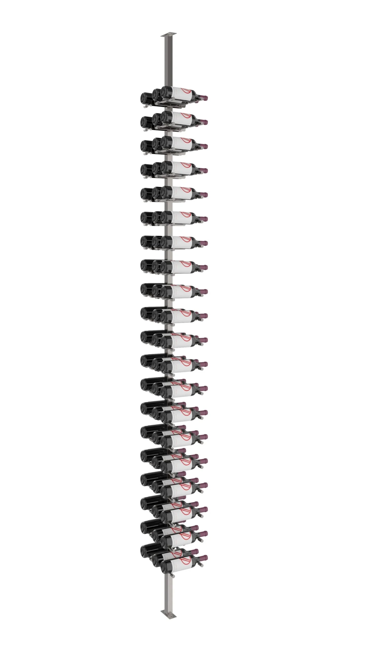 VintageView Vino Pins Double Sided Post Kit 10 (floor-to-ceiling wine rack system) Gun Metal 60 Bottles (Single, Double)