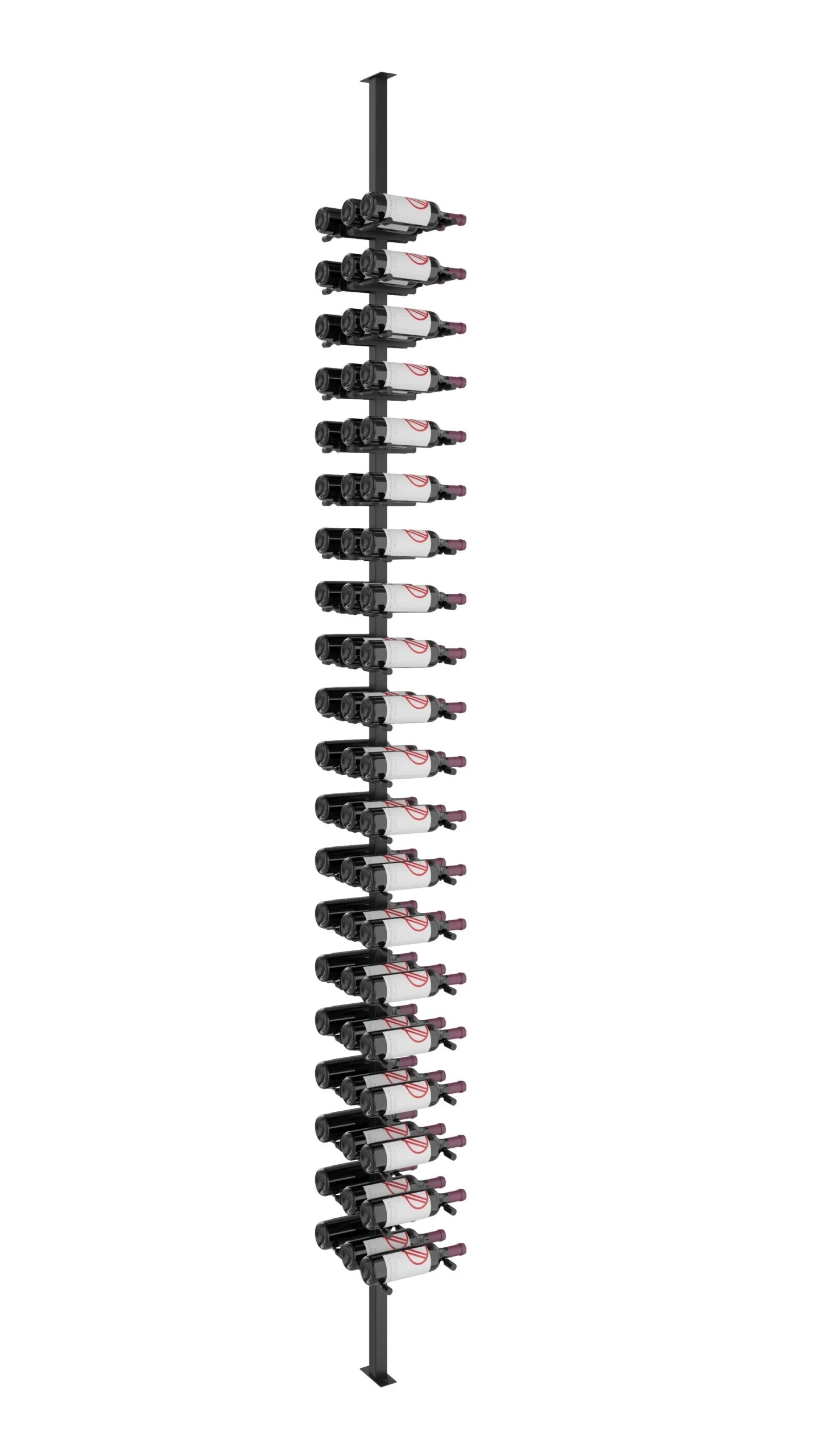 VintageView Vino Pins Double Sided Post Kit 10 (floor-to-ceiling wine rack system) Matte Black 60 Bottles (Single, Double)