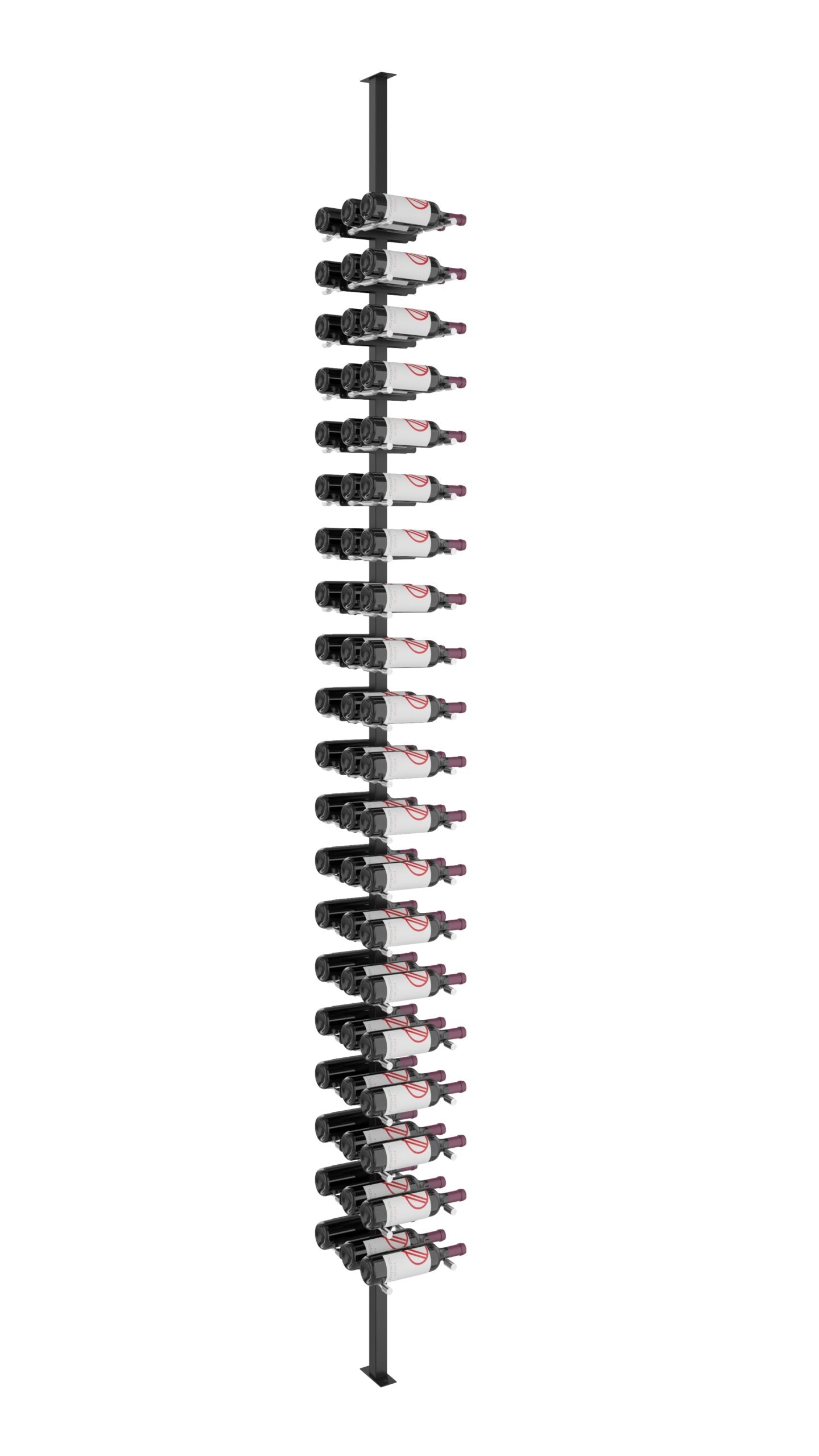 VintageView Vino Pins Double Sided Post Kit 10 (floor-to-ceiling wine rack system) Matte Black Aluminum 60 Bottles (Single, Double)