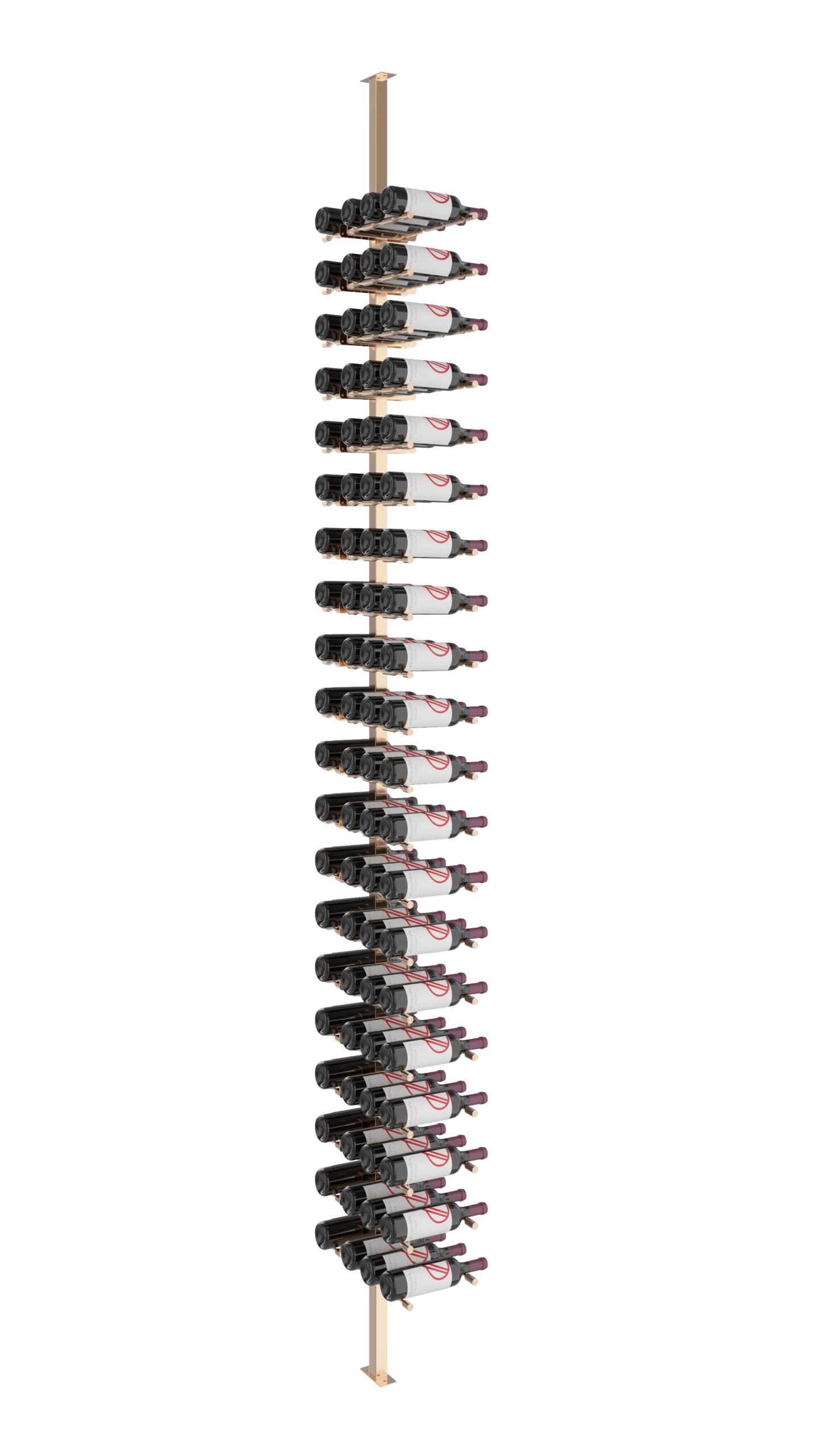 VintageView Vino Pins Double Sided Post Kit 10 (floor-to-ceiling wine rack system) Golden Bronze 80 Bottles (Single, Triple)