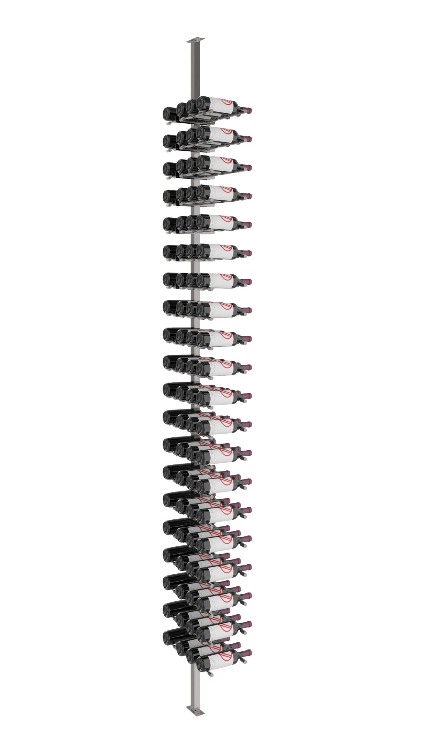 VintageView Vino Pins Double Sided Post Kit 10 (floor-to-ceiling wine rack system) Gun Metal 80 Bottles (Single, Triple)