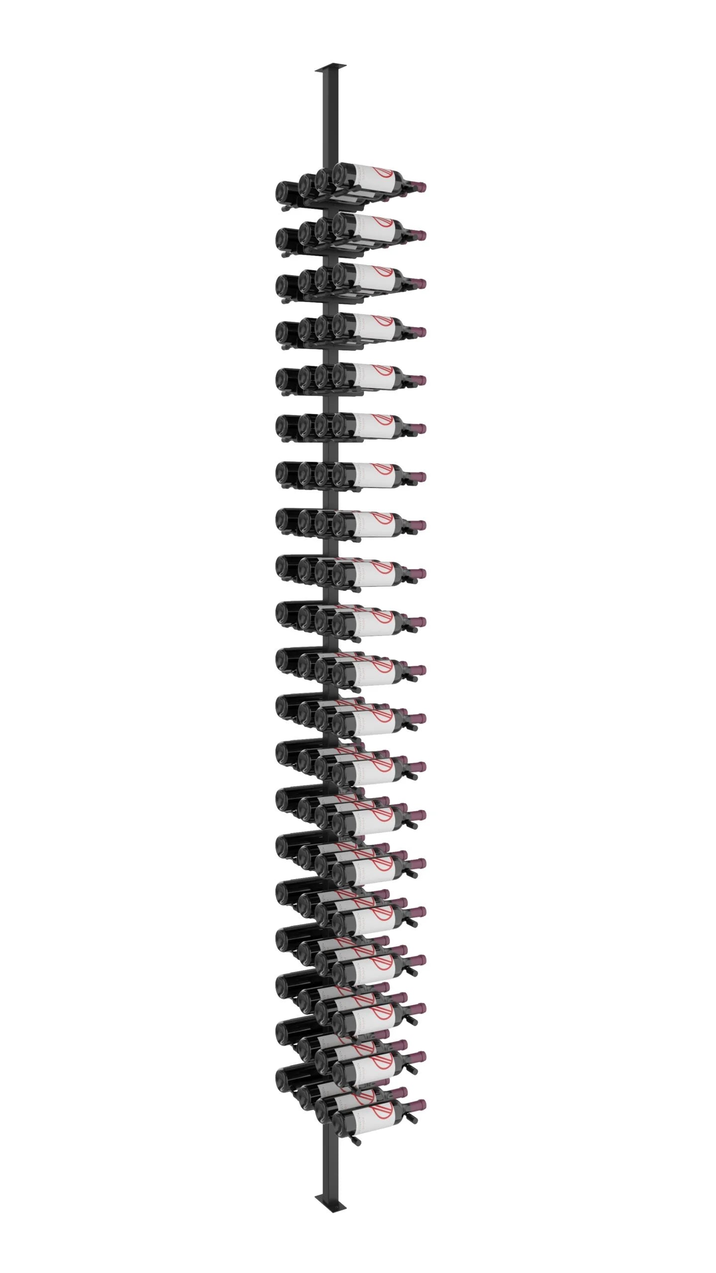 VintageView Vino Pins Double Sided Post Kit 10 (floor-to-ceiling wine rack system) Matte Black 80 Bottles (Single, Triple)