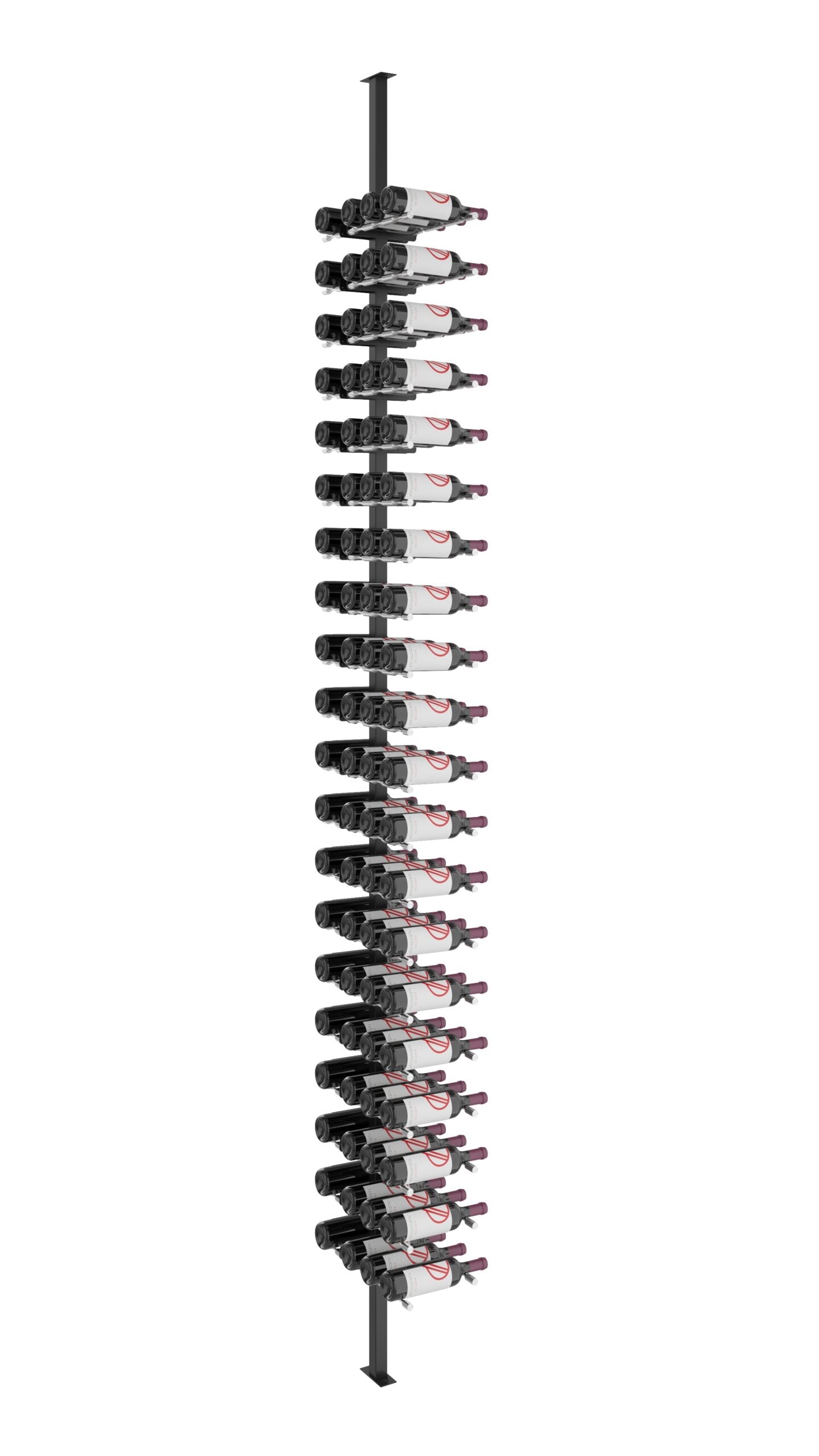 VintageView Vino Pins Double Sided Post Kit 10 (floor-to-ceiling wine rack system) Matte Black Aluminum 80 Bottles (Single, Triple)