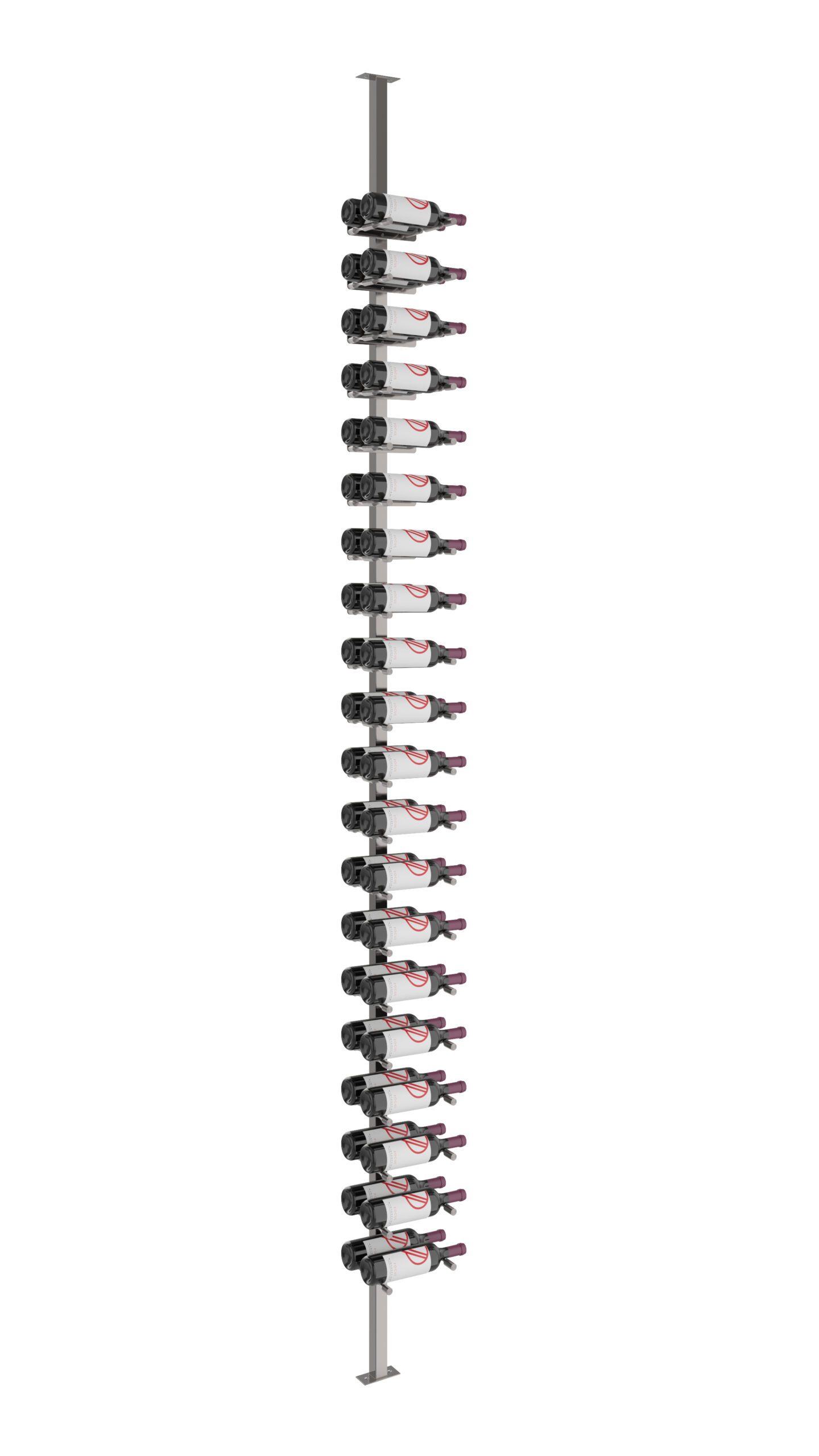 VintageView Vino Pins Single Sided Post Kit 10 (floor-to-ceiling wine rack system) Gun Metal Lux Double