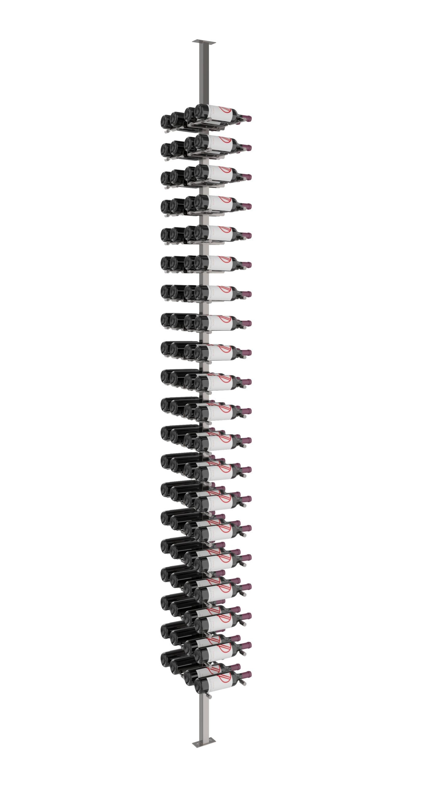 VintageView Vino Pins Double Sided Post Kit 10 (floor-to-ceiling wine rack system) Gun Metal 80 Bottles (Double, Double)