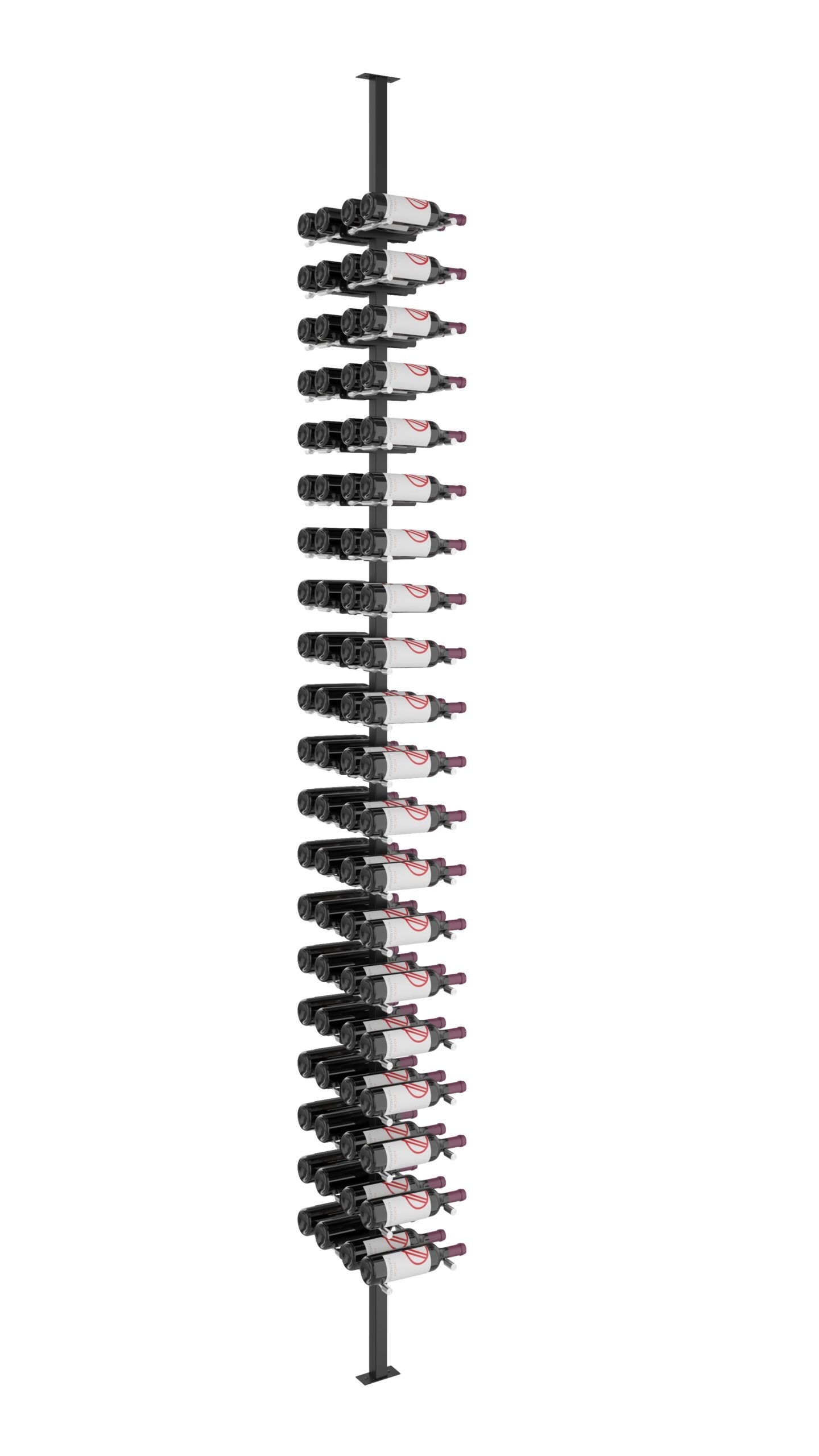 VintageView Vino Pins Double Sided Post Kit 10 (floor-to-ceiling wine rack system) Matte Black Aluminum 80 Bottles (Double, Double)