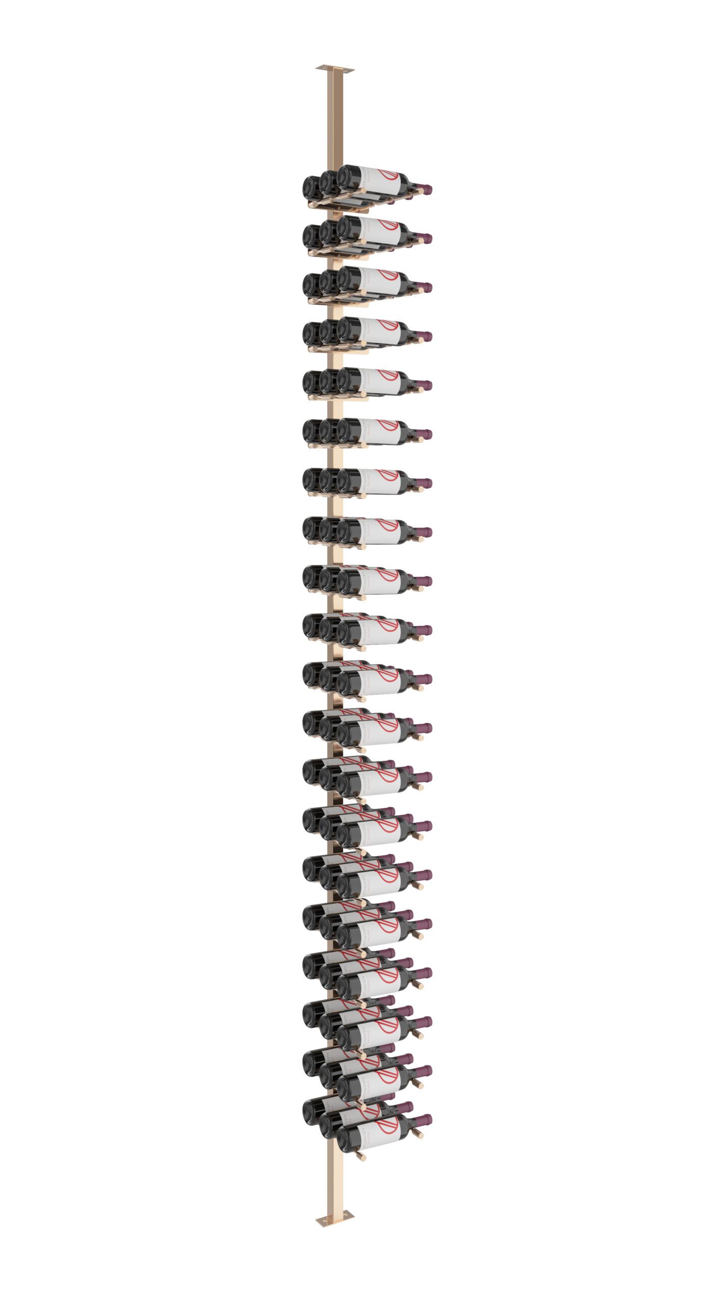 VintageView Vino Pins Single Sided Post Kit 10 (floor-to-ceiling wine rack system) Golden Bronze Triple