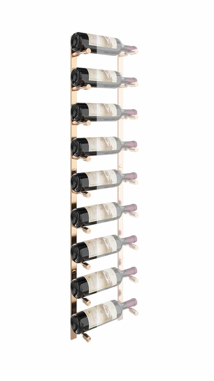 VintageView Vino Pins Flex 45 Mounting Strip (wall mounted metal wine rack system component) Golden Bronze