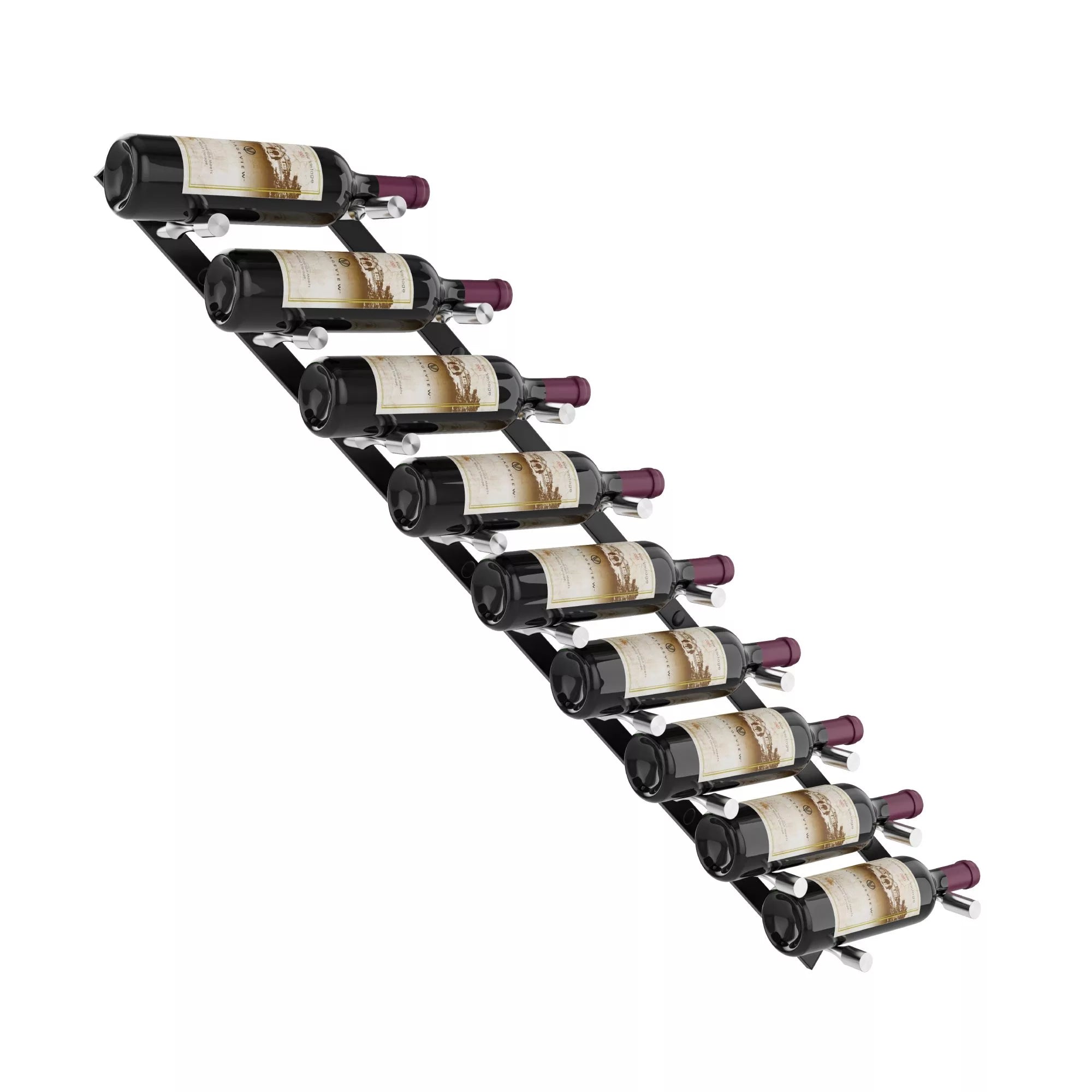 VintageView Vino Pins Flex Mag 45 (wall mounted metal wine rack system for 1.5L bottles)
