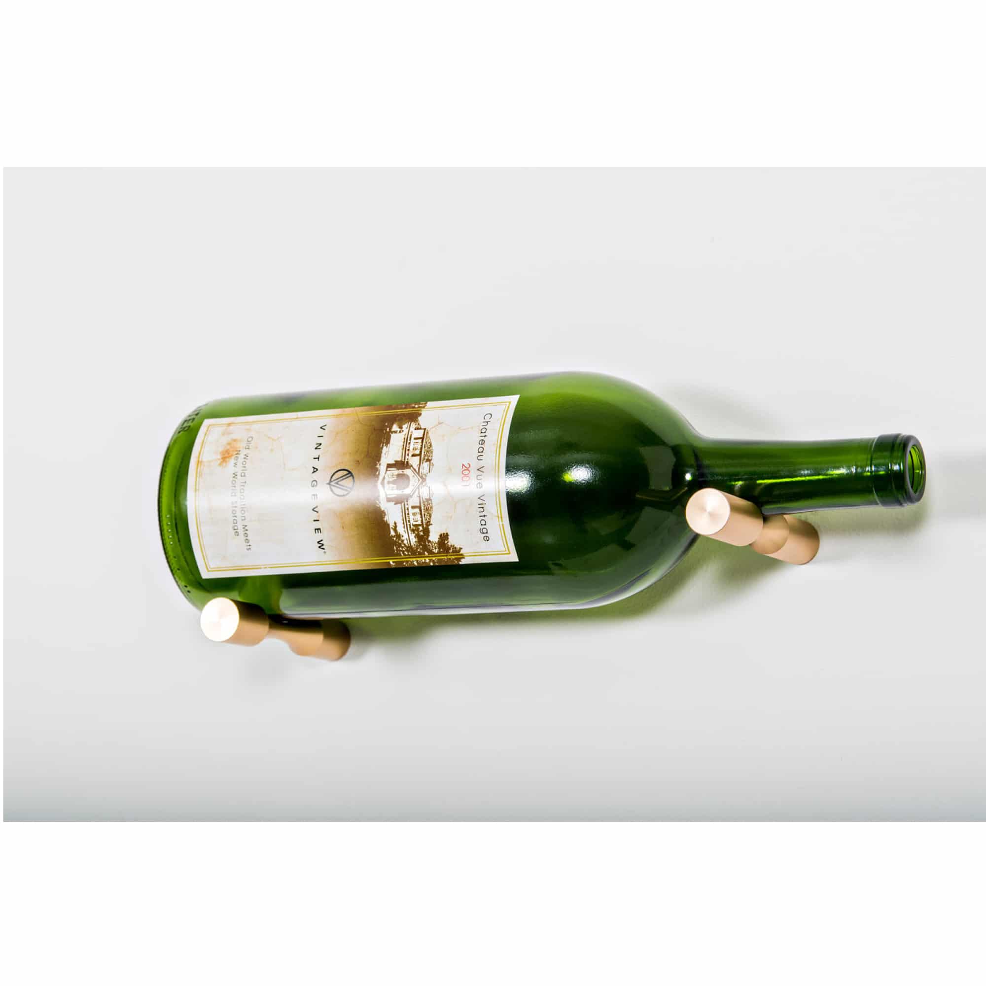 VintageView Vino Pins 1 Magnum (wall mounted wine rack peg for 1.5L and Champagne bottles) Golden Bronze Wood Stud