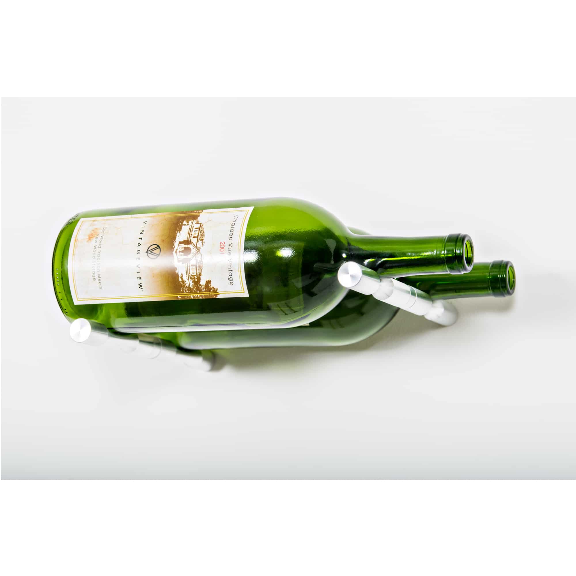VintageView Vino Pins 2 Magnum (wall mounted wine rack peg for 1.5L and Champagne bottles) Milled Aluminum Wood Stud