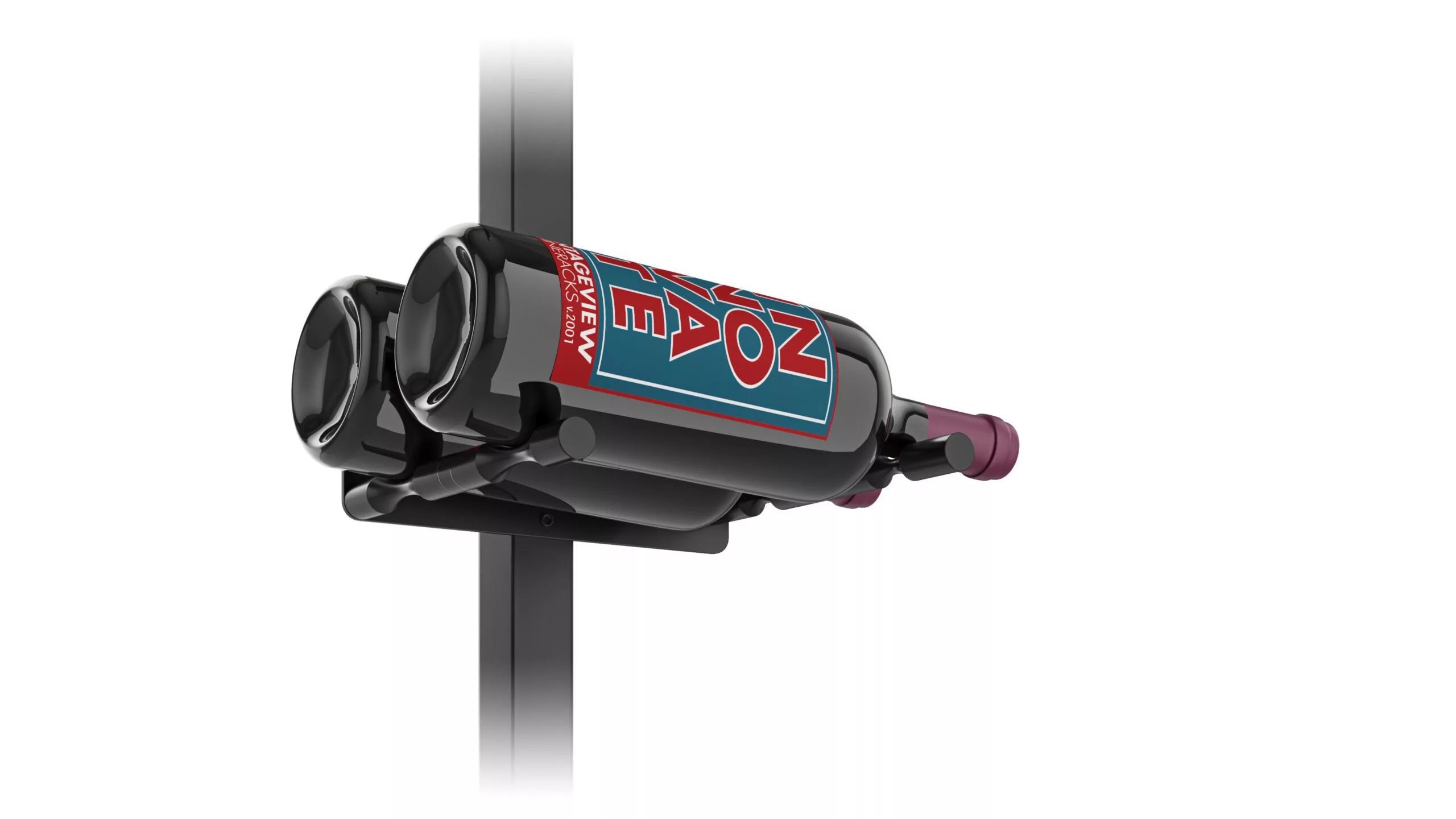 VintageView Vino Pins Mounting Plates (floating wine rack system component) Matte Black Magnum - 1.5L