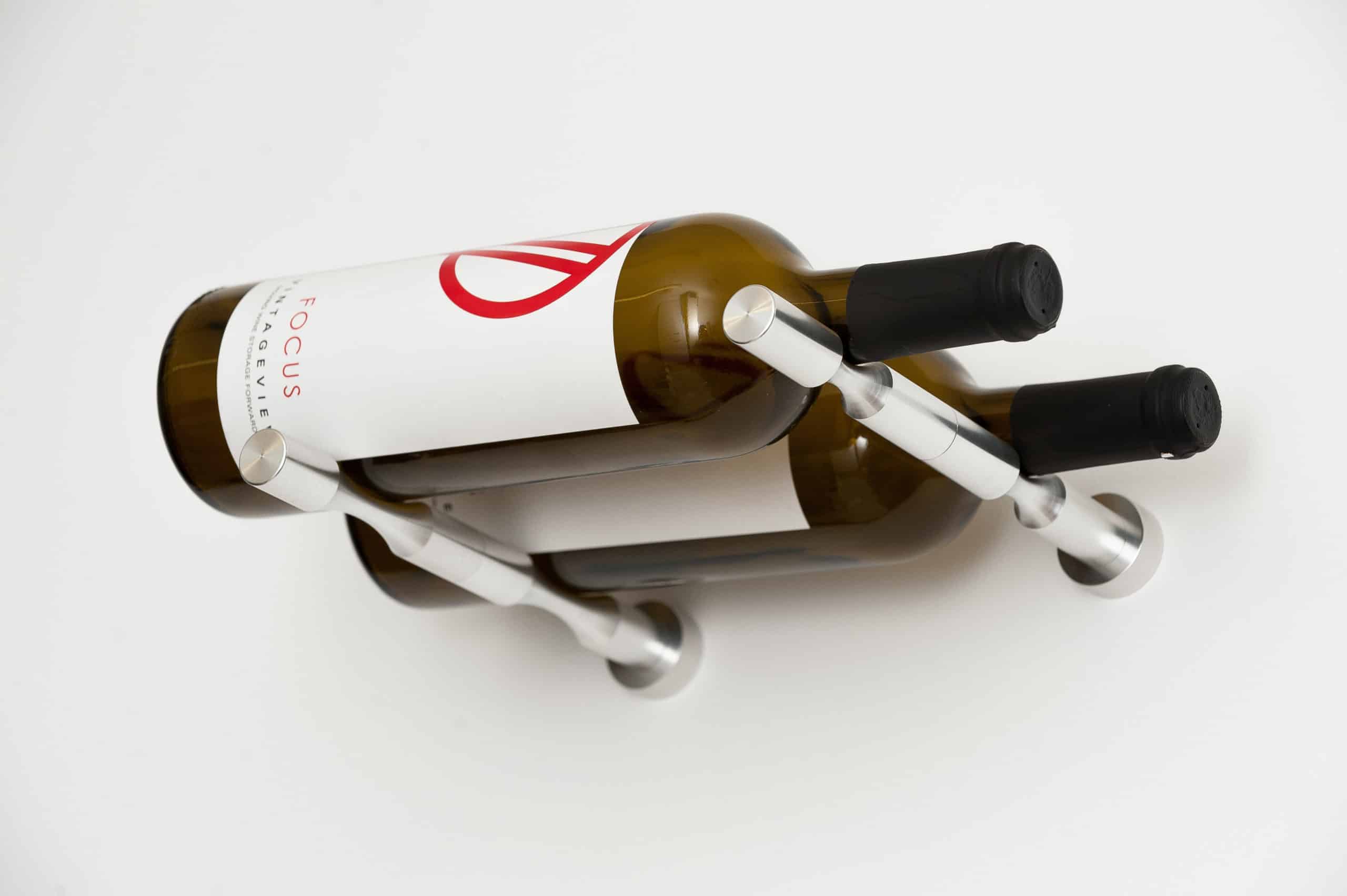 VintageView Vino Pins 2 (wall mounted metal wine rack peg) Milled Aluminum Drywall (includes Collars)