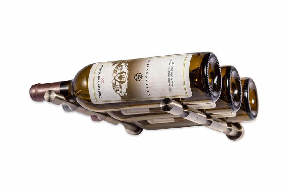 VintageView Vino Pins 3 (wall mounted metal wine rack peg) Gun Metal Drywall (includes Collars)