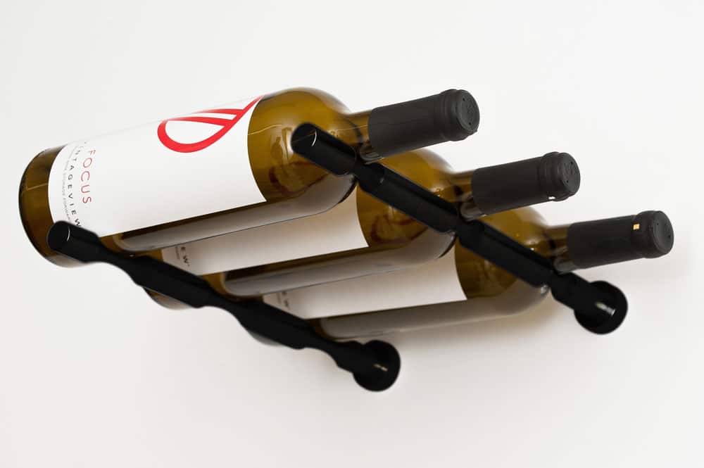 VintageView Vino Pins 3 (wall mounted metal wine rack peg) Gloss Black Drywall (includes Collars)