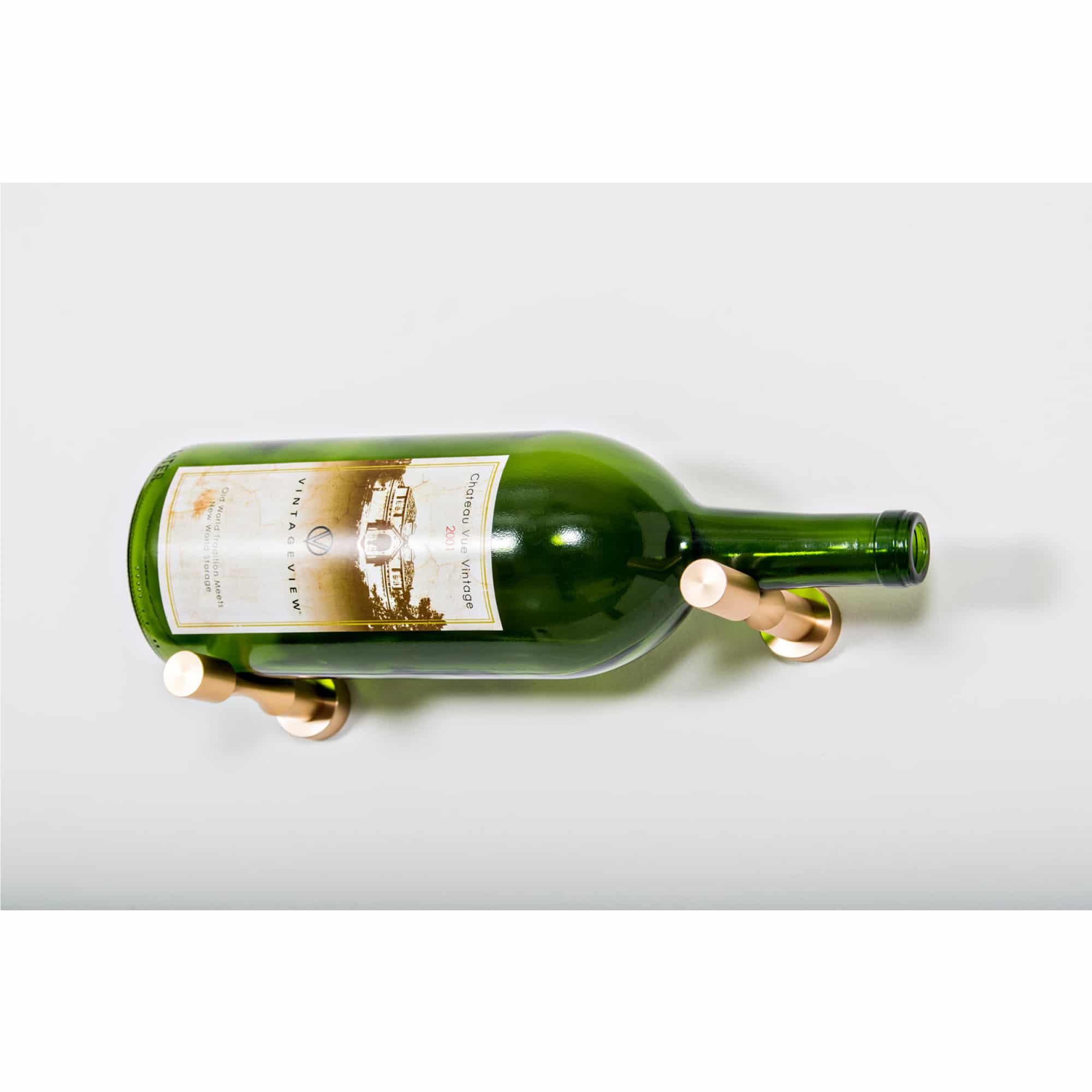VintageView Vino Pins 1 Magnum (wall mounted wine rack peg for 1.5L and Champagne bottles) Golden Bronze Drywall (includes Collars)
