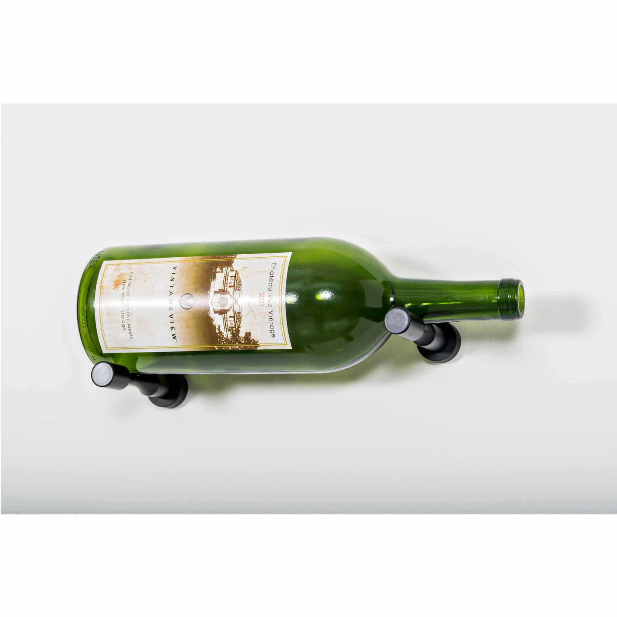 VintageView Vino Pins 1 Magnum (wall mounted wine rack peg for 1.5L and Champagne bottles) Matte Black Drywall (includes Collars)