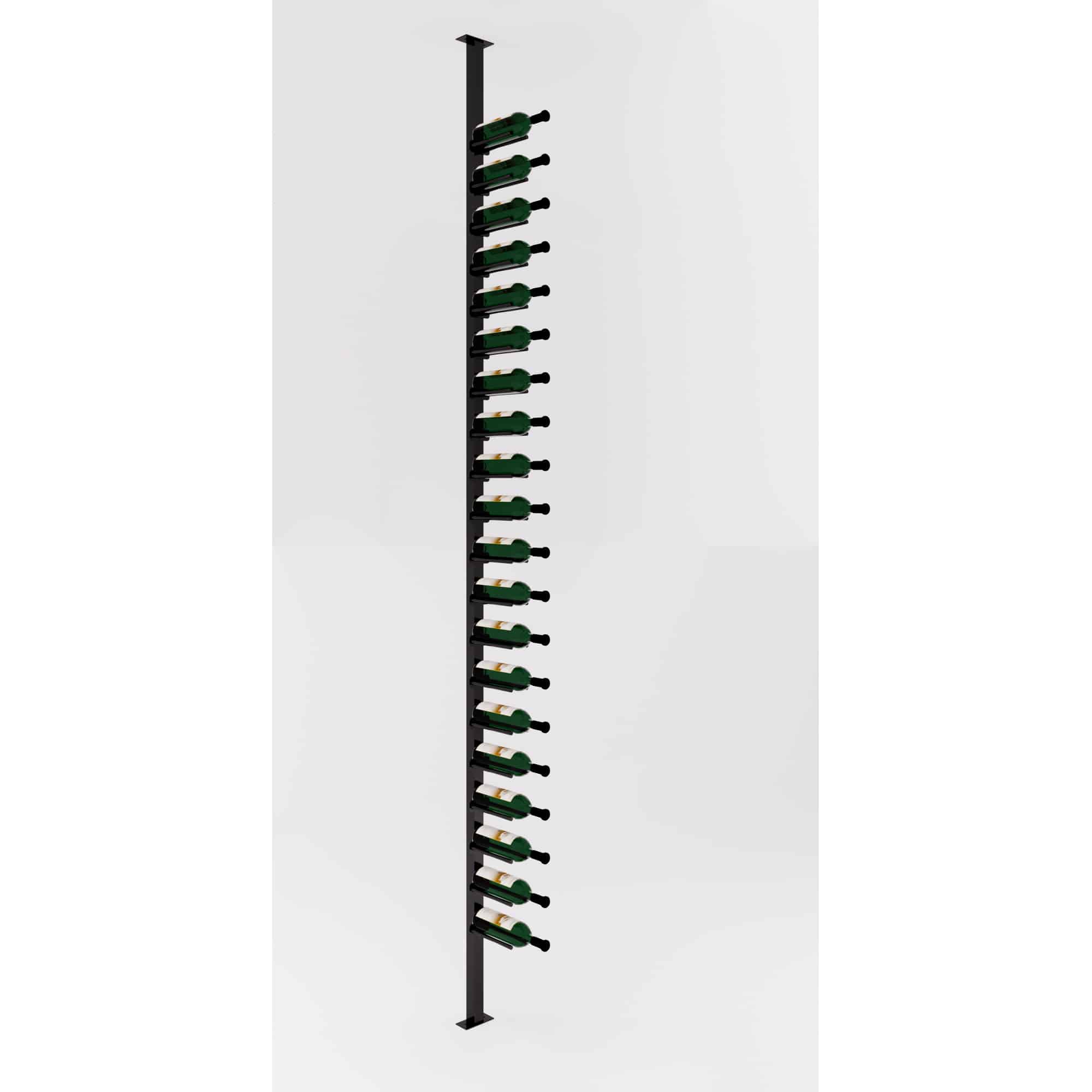 VintageView Vino Rails Single Sided Post Kit 10 (floor-to-ceiling wine rack system) Gloss Black