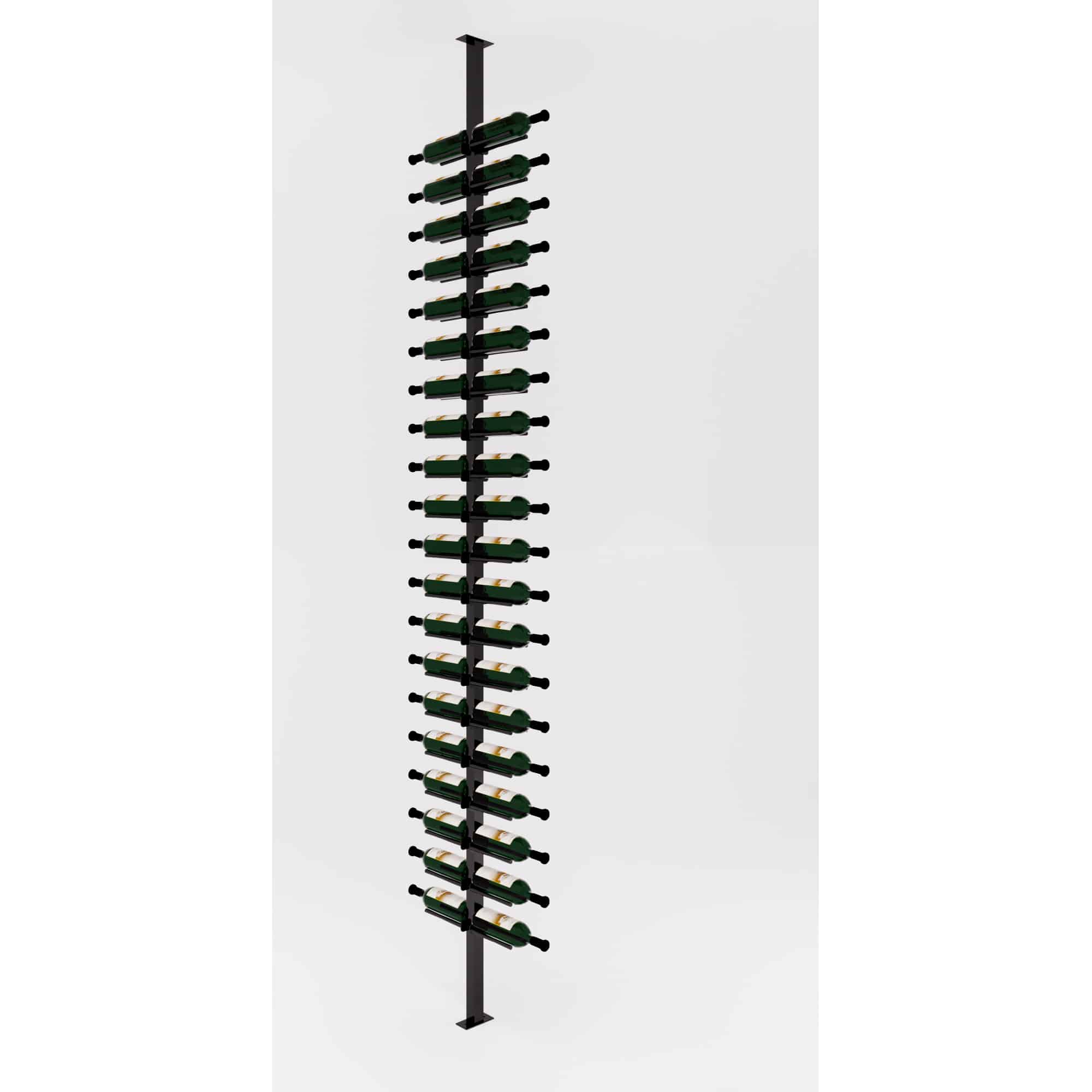 VintageView Vino Rails Double Sided Post Kit 10 (floor-to-ceiling wine rack system) Gloss Black