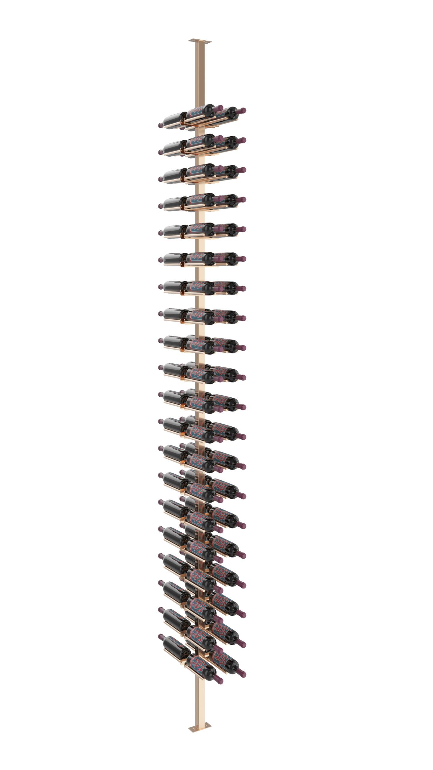 VintageView Vino Rails Double Sided Post Kit 10 (floor-to-ceiling wine rack system) Golden Bronze 80 Bottles (Double)