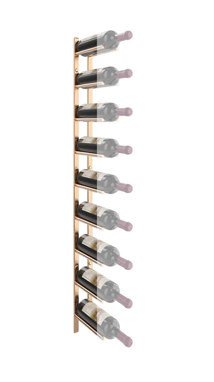 VintageView Vino Rails Flex 45 Mounting Strip (wall mounted metal wine rack system component) Golden Bronze