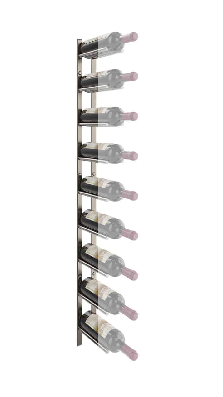 VintageView Vino Rails Flex 45 Mounting Strip (wall mounted metal wine rack system component) Gun Metal