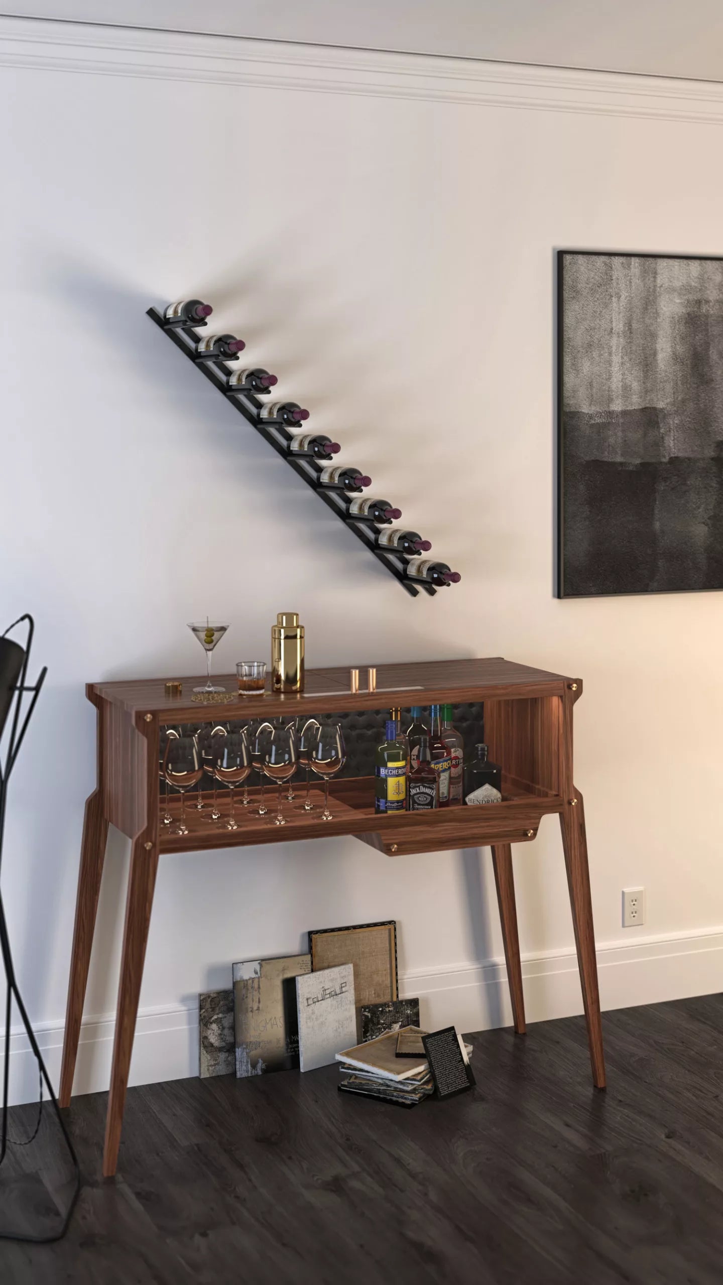 VintageView Vino Rails Flex 45 (wall mounted metal wine rack system)