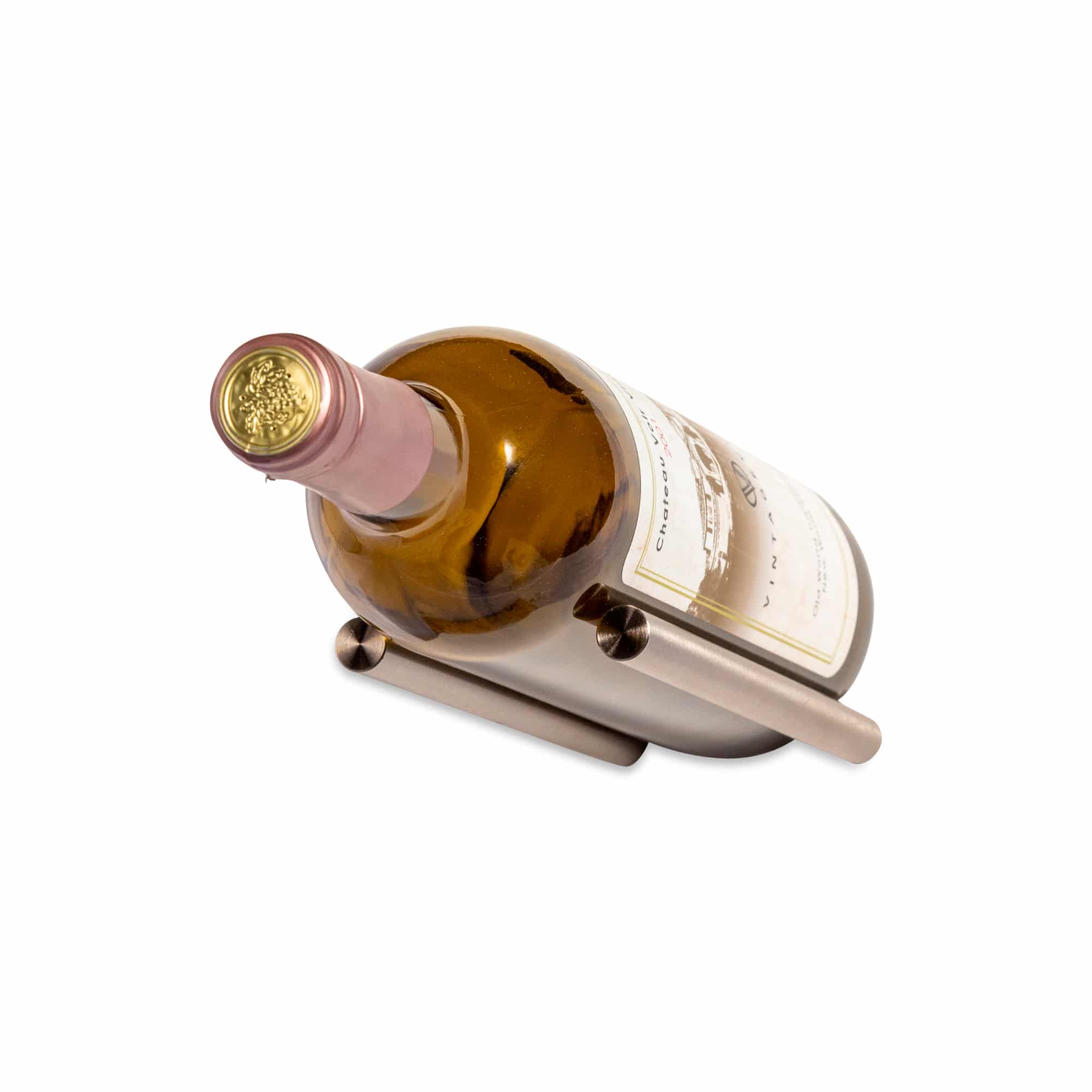 VintageView Vino Rails 1 (cork forward wall mounted wine rack peg) Gun Metal Wood Stud