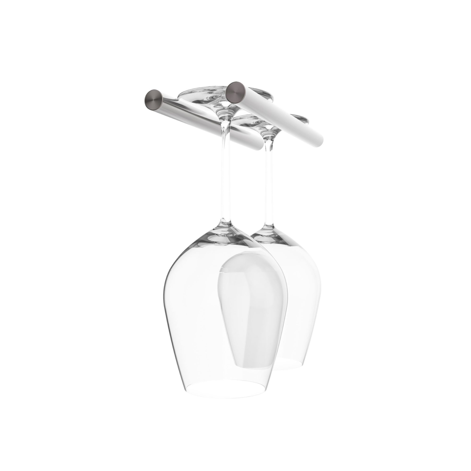 VintageView Vino Series Stemware 2 (wall mounted metal wine glass storage) Gun Metal Drywall (includes Collars)