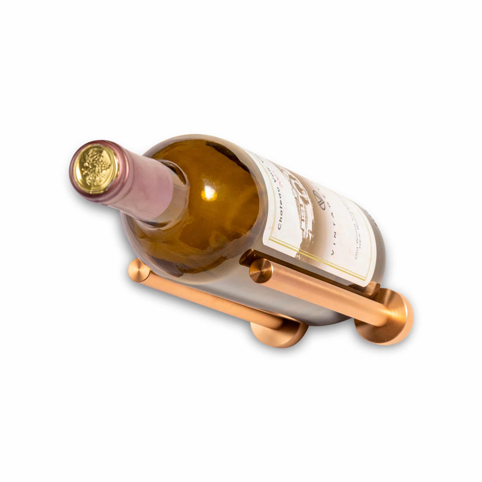 VintageView Vino Rails 1 (cork forward wall mounted wine rack peg) Golden Bronze Drywall (includes Collars)