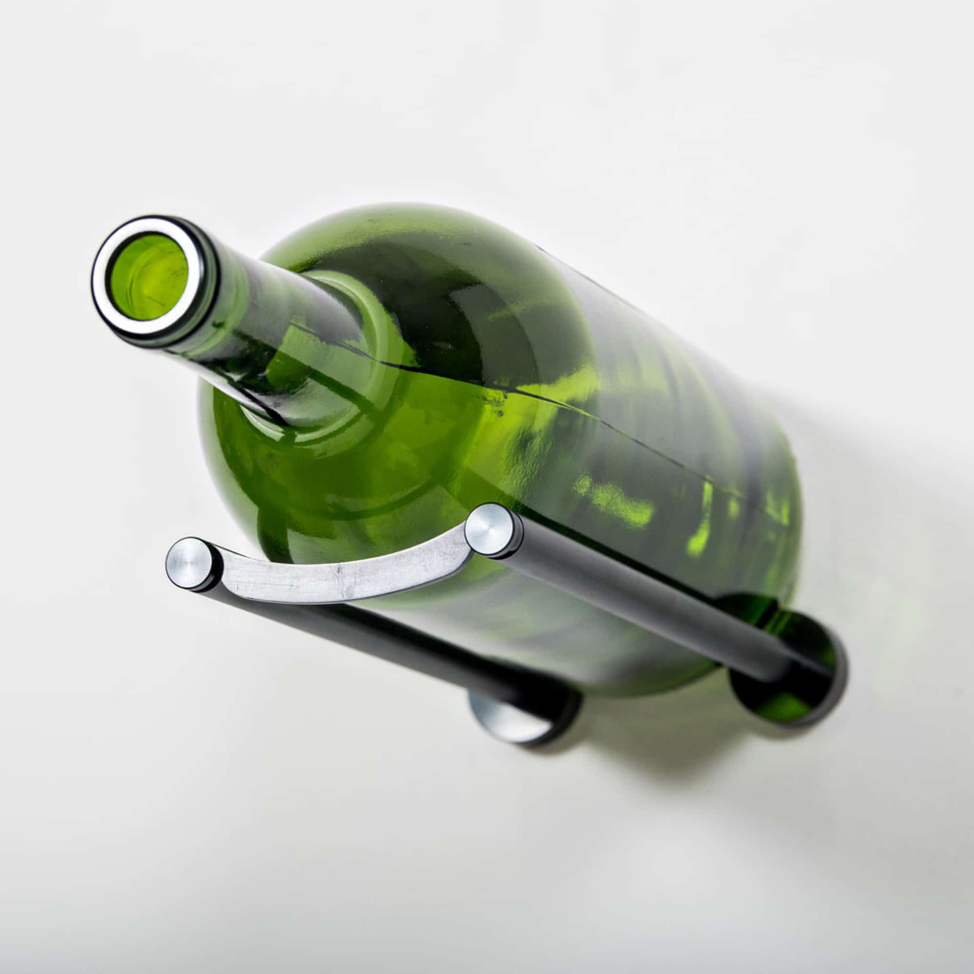 VintageView Vino Rails 1 Magnum (wall mounted wine rack peg for 1.5L bottles) Gloss Black Wood Stud