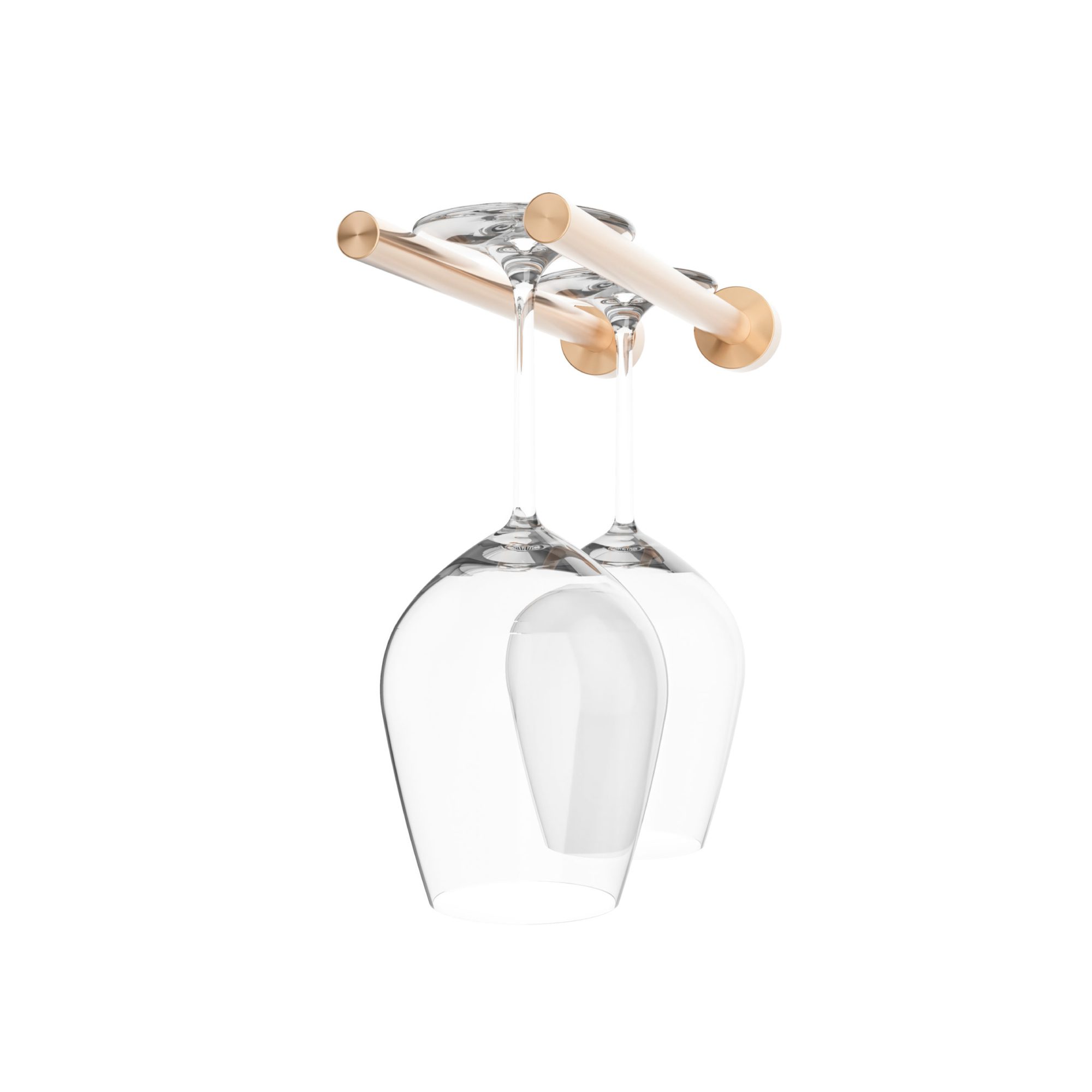 VintageView Vino Series Stemware 2 (wall mounted metal wine glass storage) Golden Bronze Drywall (includes Collars)