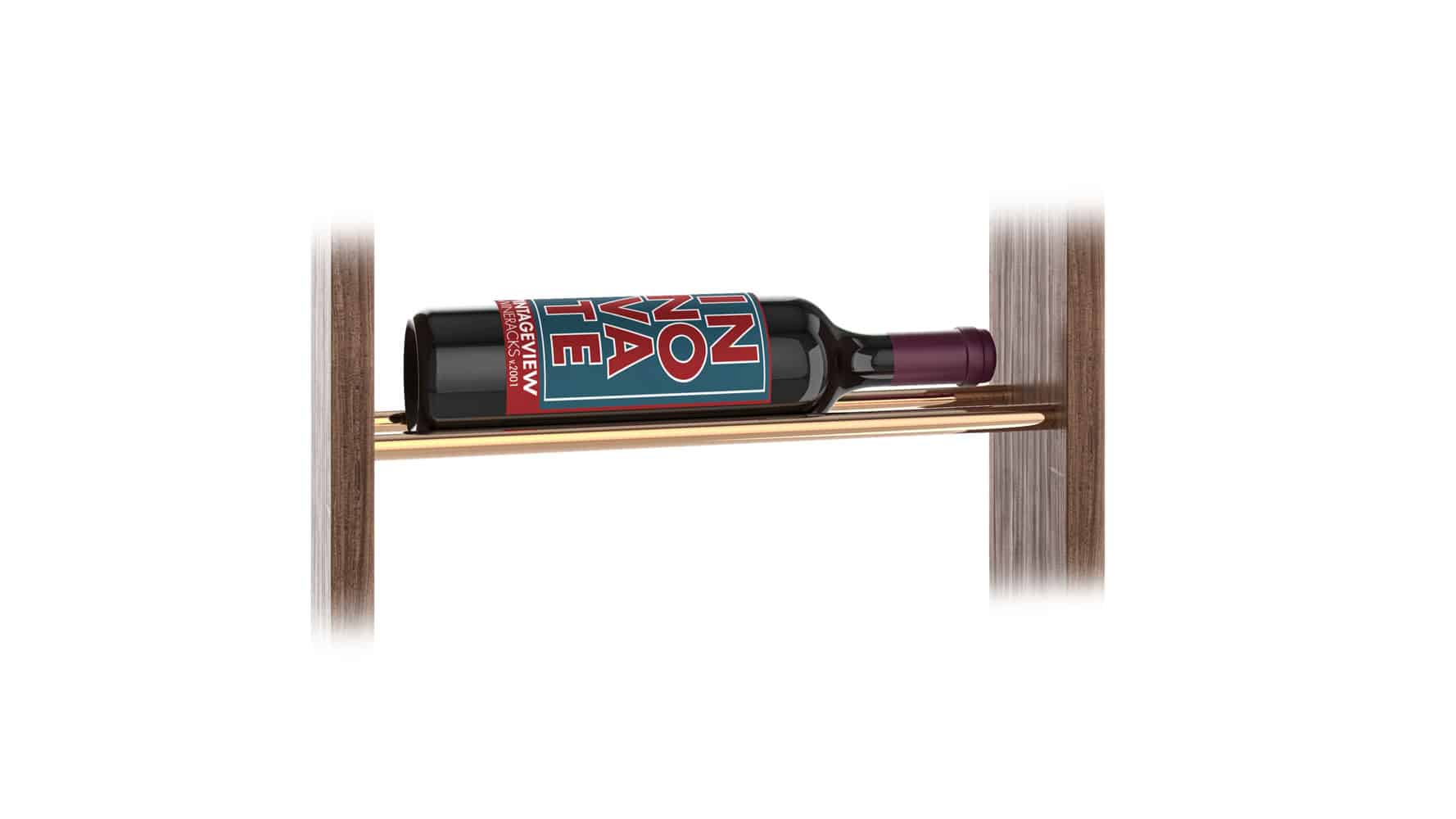 VintageView Evolution Wine Rods (metal wine rack supports) Single Bottle Depth Golden Bronze