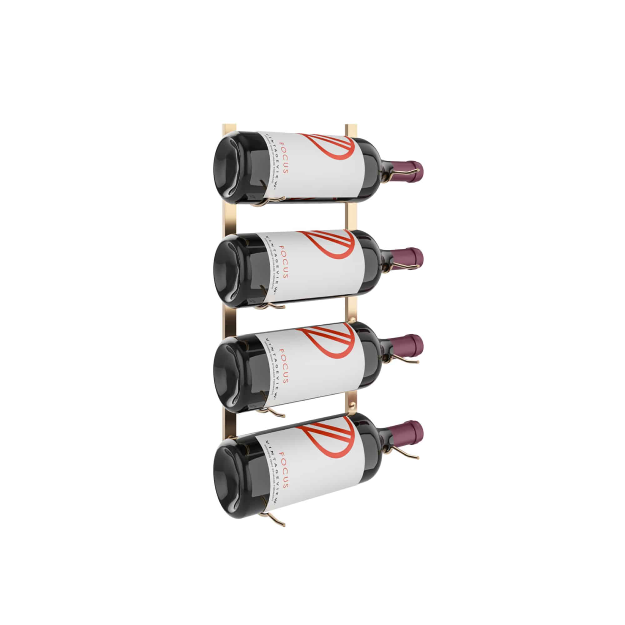 VintageView W Series Big Bottle Rack (wall mounted metal wine storage for 3-6 L) Golden Bronze