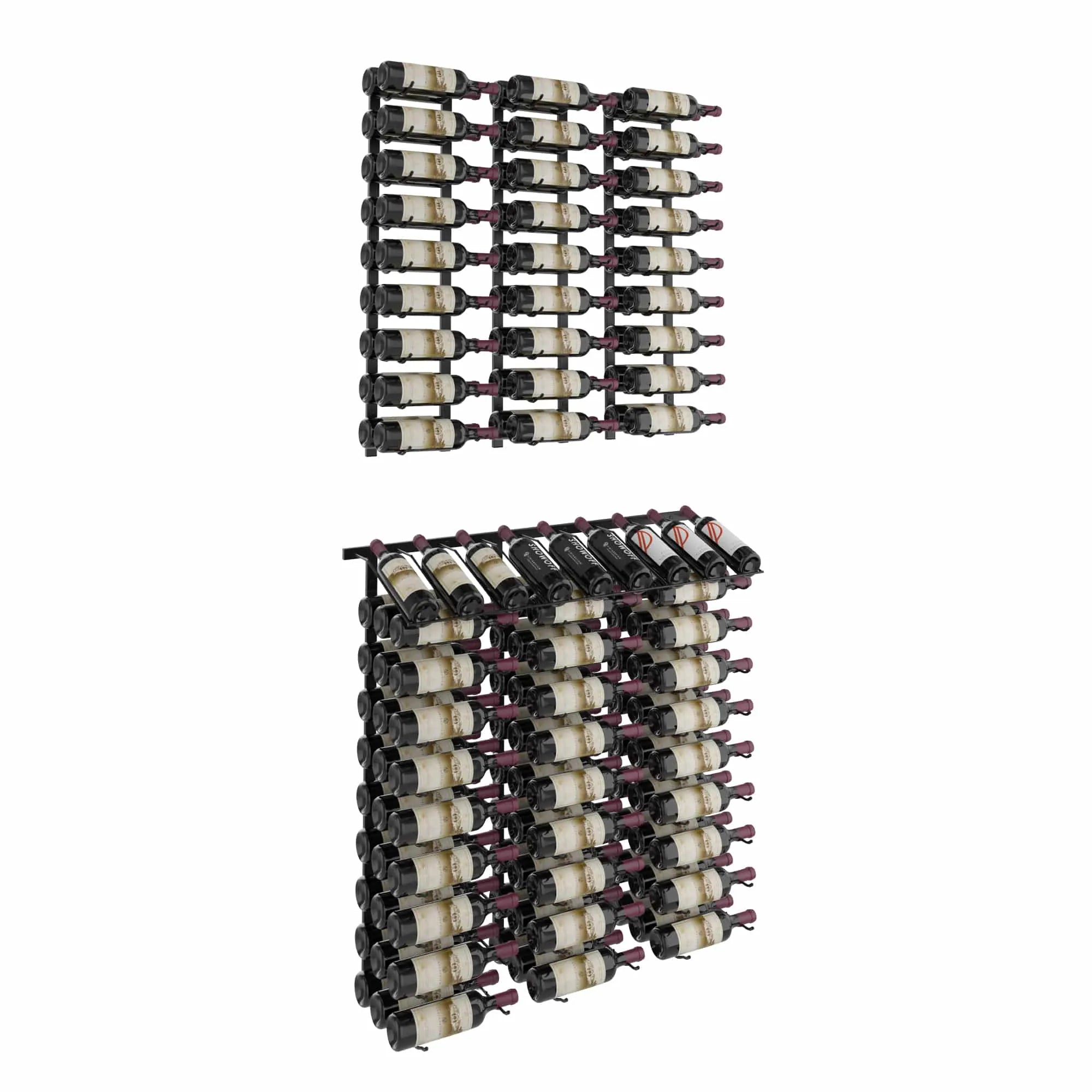 VintageView W Series Presentation Row Display (wall mounted metal wine rack kit) Matte Black