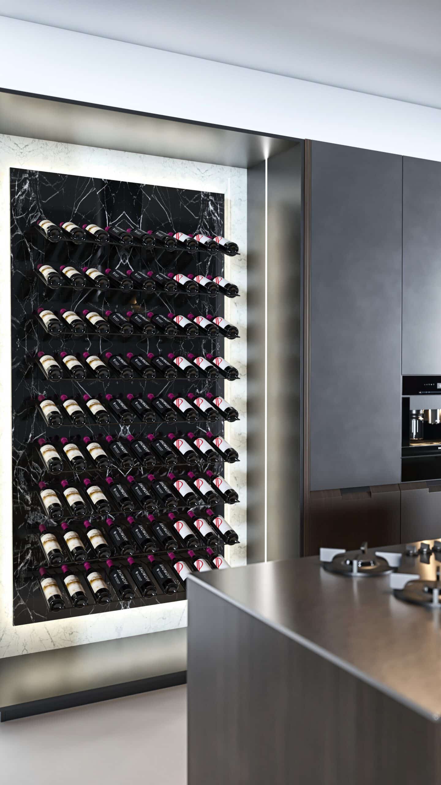 VintageView W Series Waterfall (wall mounted metal wine rack kit)