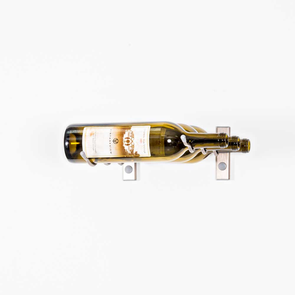 VintageView W Series Wall Mounted Wine Rack Single Bottle Height Chrome Luxe 3 Bottles (Triple)