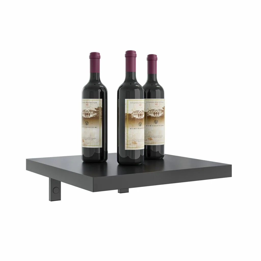 VintageView W Series Shelf (wall mounted metal wine rack accessary) Matte Black Triple Depth