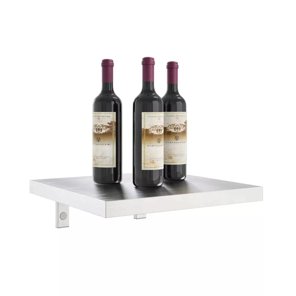 VintageView W Series Shelf (wall mounted metal wine rack accessary) Brushed Nickel Triple Depth