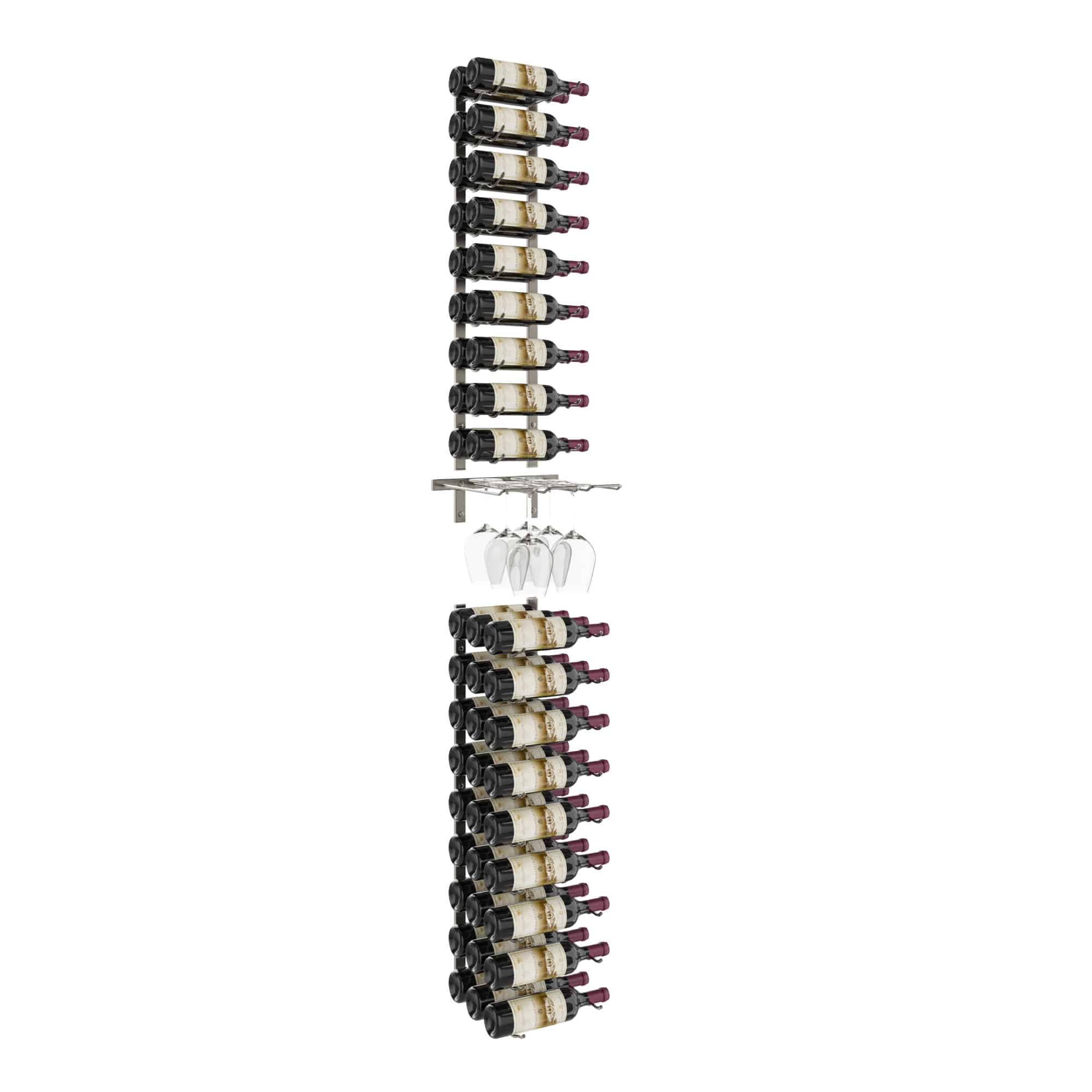 VintageView W Series Glass and Bottle Kit (wall mounted metal wine and glass storage) Gun Metal