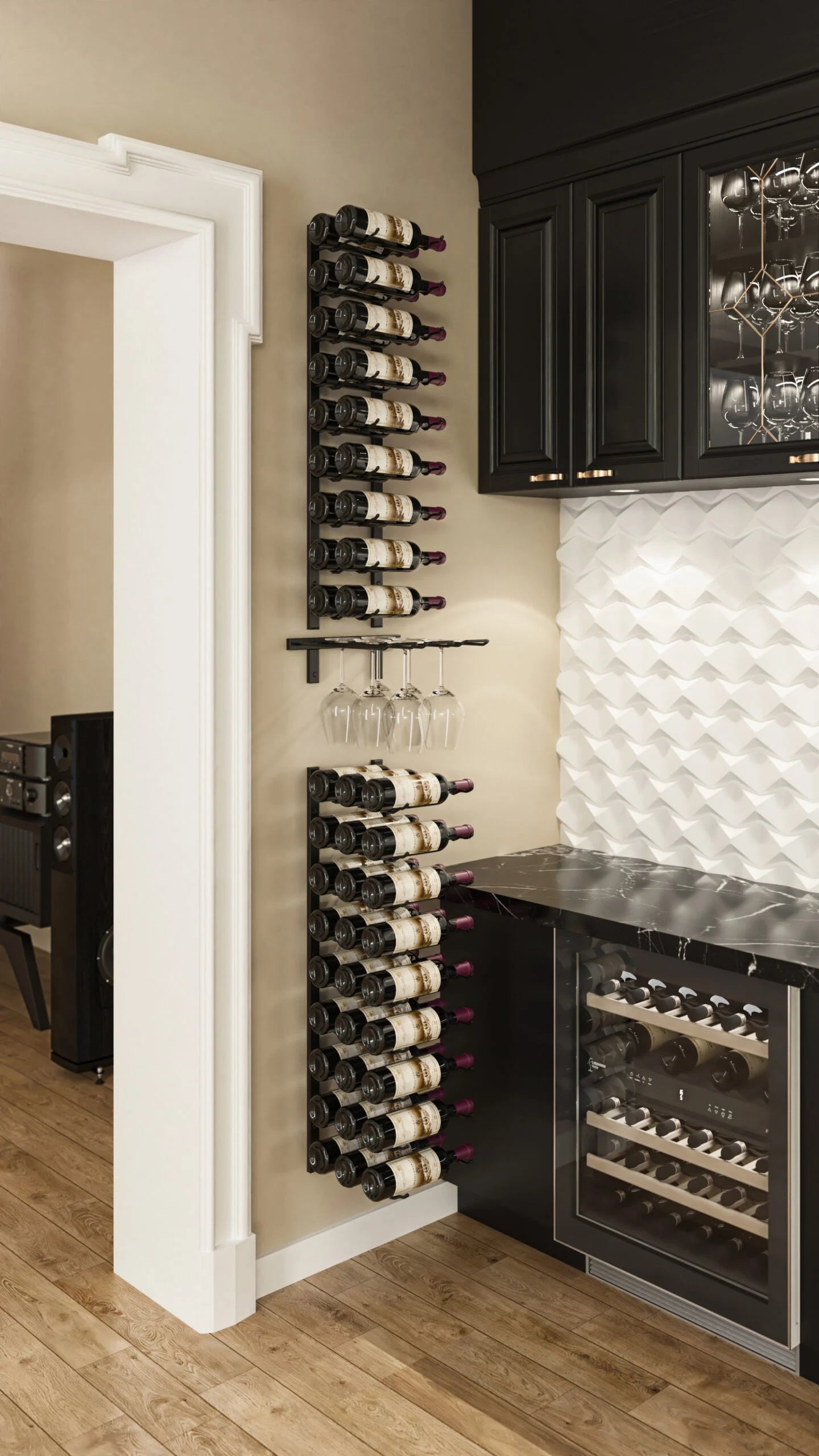 VintageView W Series Glass and Bottle Kit (wall mounted metal wine and glass storage)