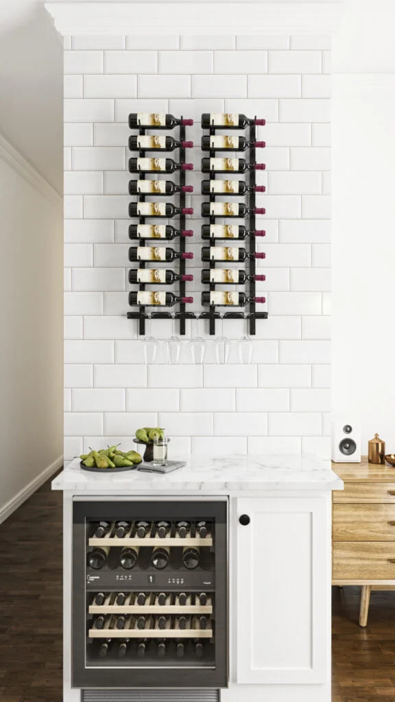 VintageView W Series Wet Bar (wall mounted metal wine rack kit)