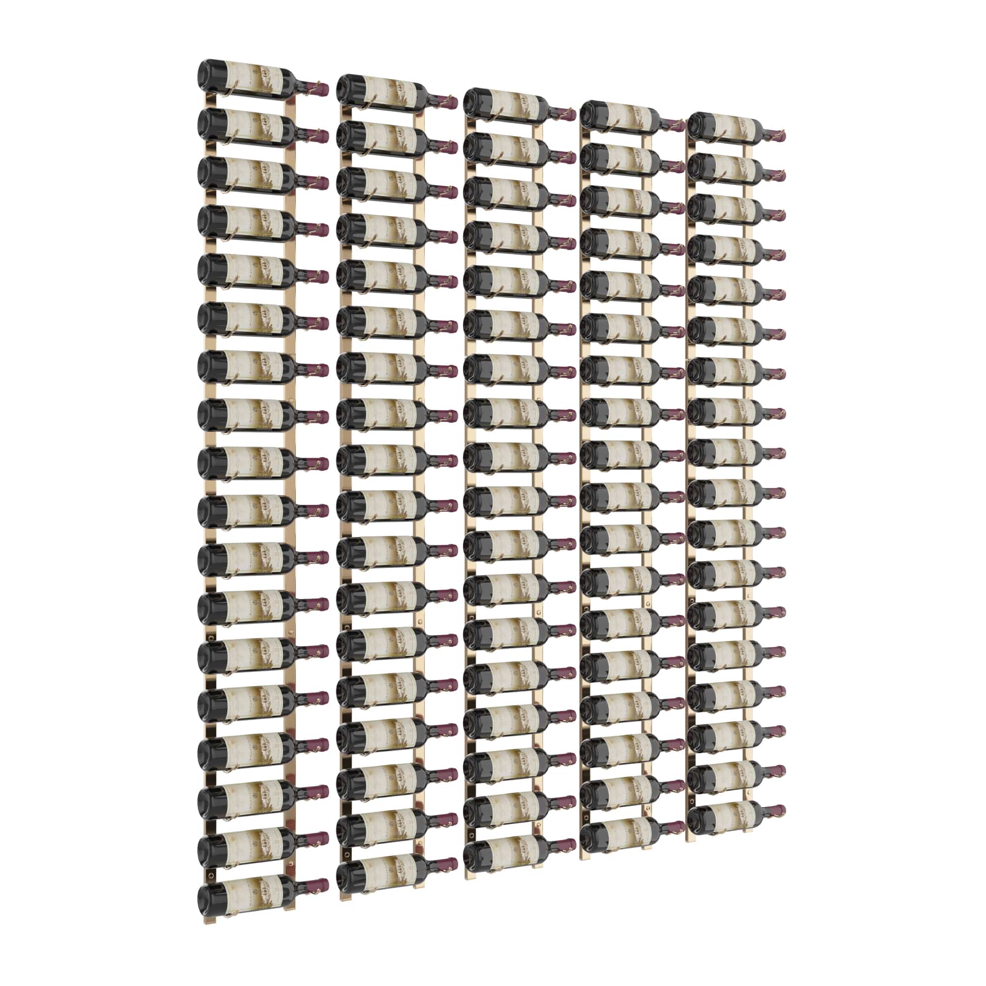 VintageView W Series Feature Wall 6 (wall mounted metal wine rack kit) Golden Bronze 90 Bottles