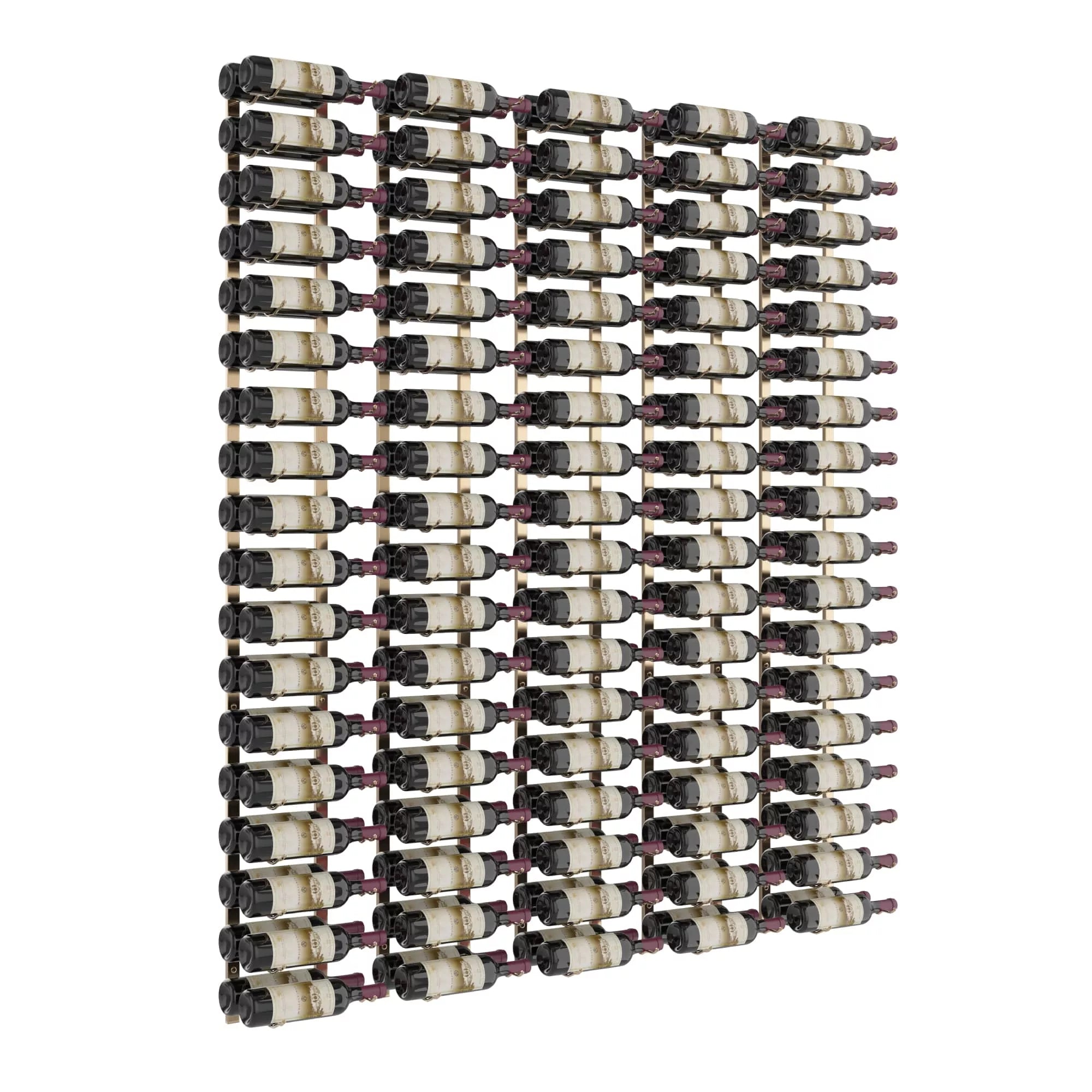 VintageView W Series Feature Wall 6 (wall mounted metal wine rack kit) Golden Bronze 180 Bottles